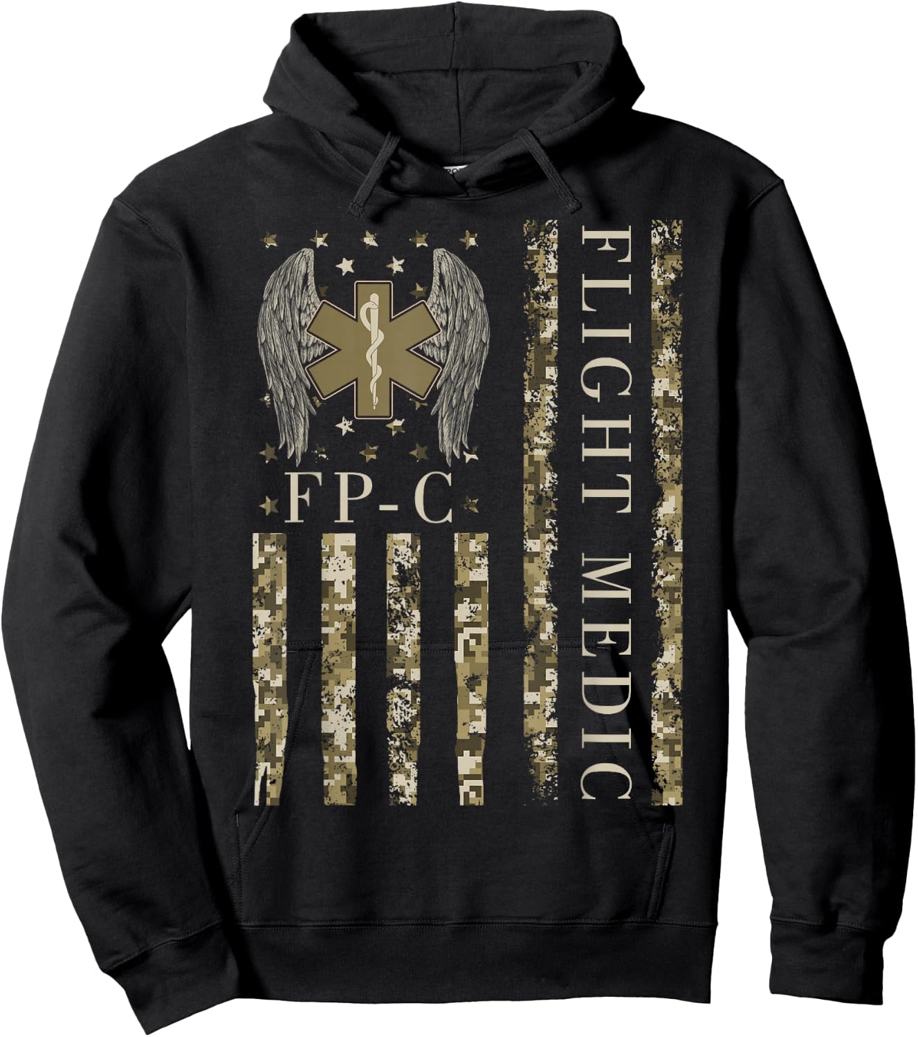 Flight Medic American Flag Flight Paramedic Emergency Nurse Hoodie - Hoodie | Black