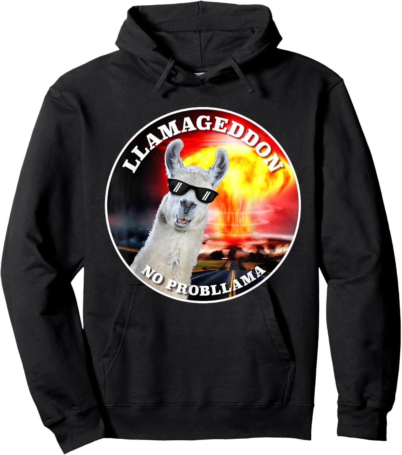 Llamageddon, no probllama cute funny graphic Hoodie - Hoodie | Black