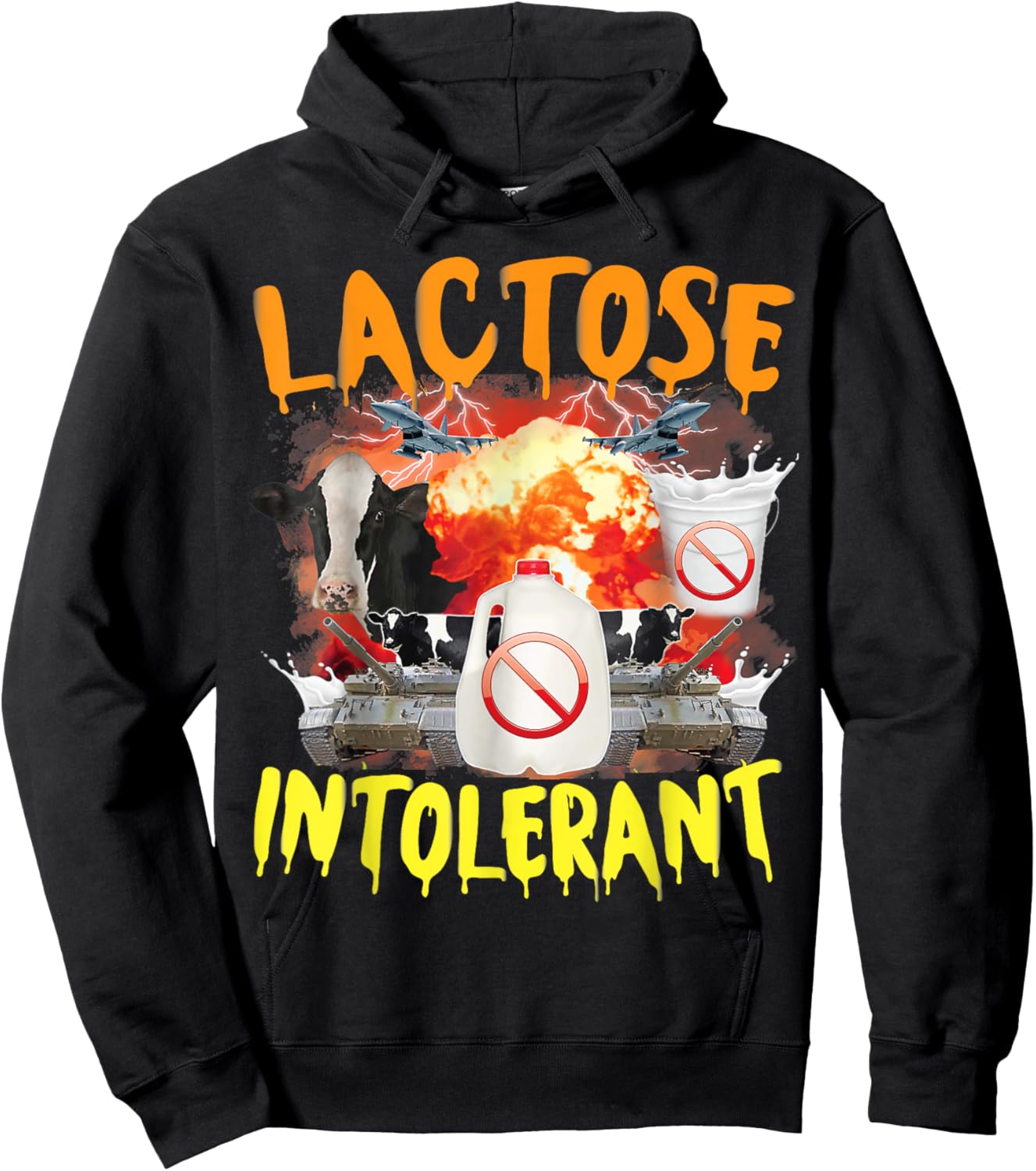 Lactose Intolerant Funny Sarcasm Oddly Specific Meme Hoodie - Hoodie | Black