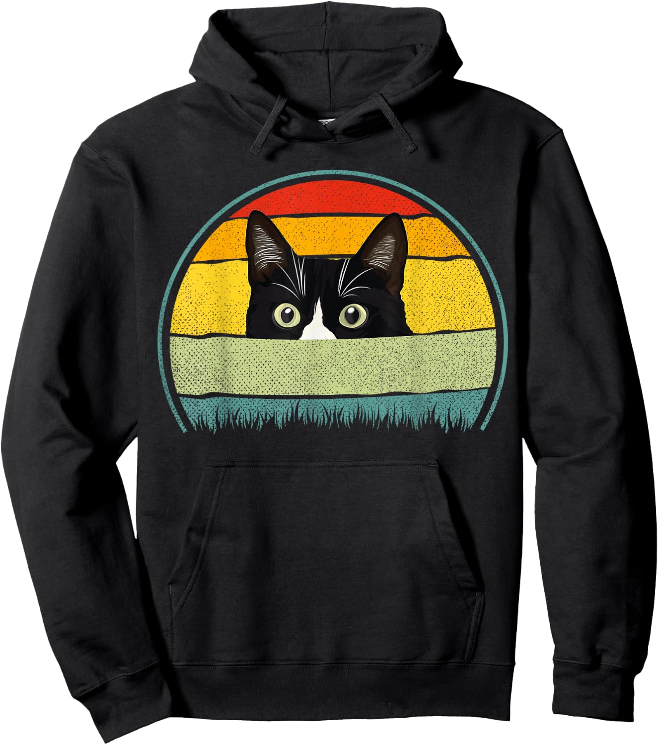 Tuxedo cat vintage retro cats loves Hoodie - Hoodie | Black