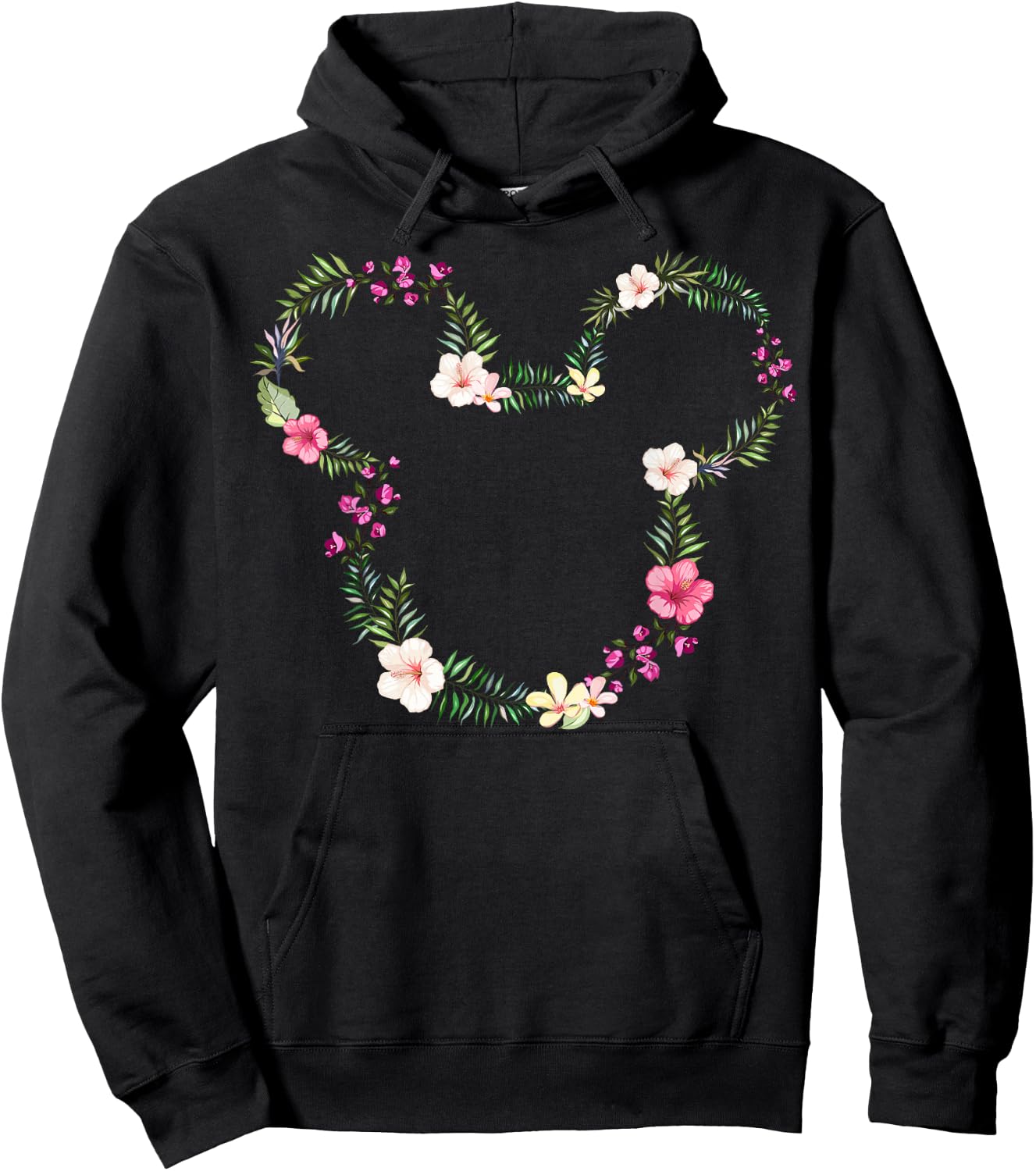 Disney Mickey & Friends Mickey Tropical Floral Ears Small Hoodie - Hoodie | Black