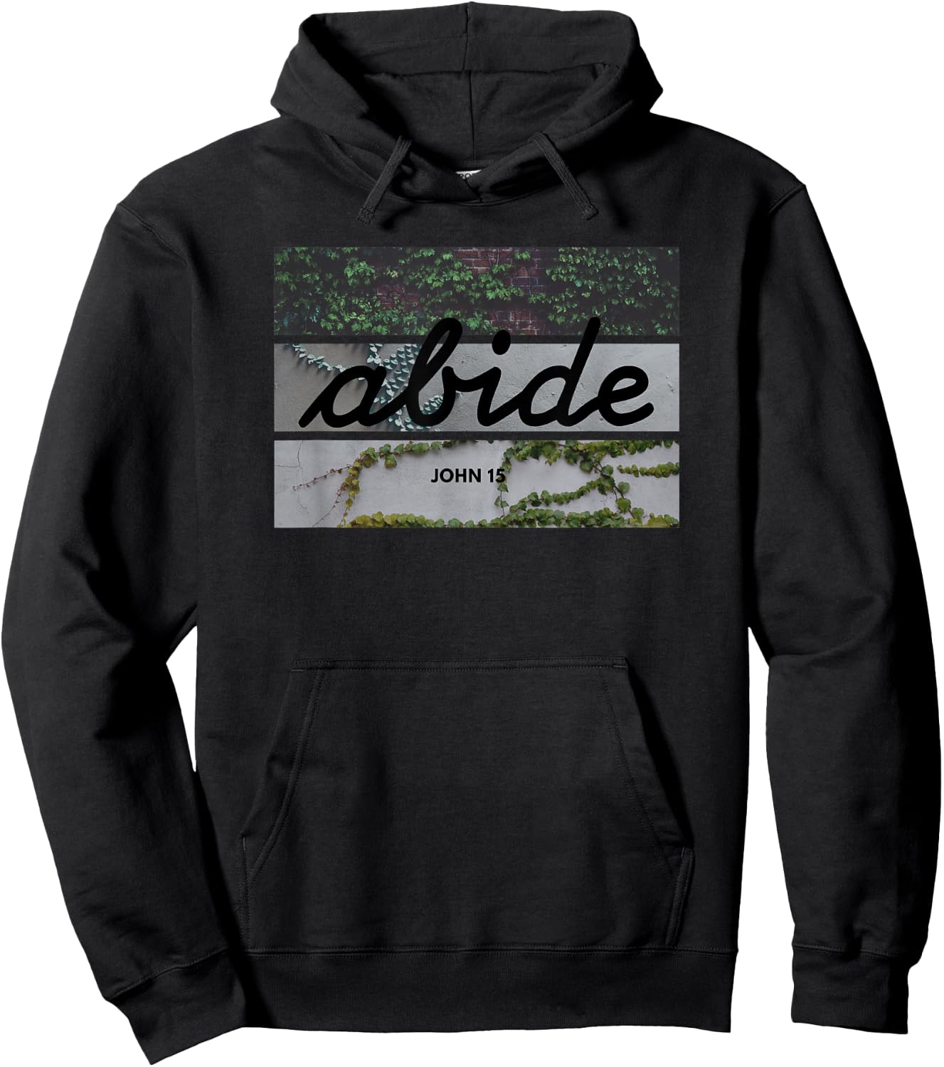Abide John 15 Bible in Cursive Hoodie - Hoodie | Black