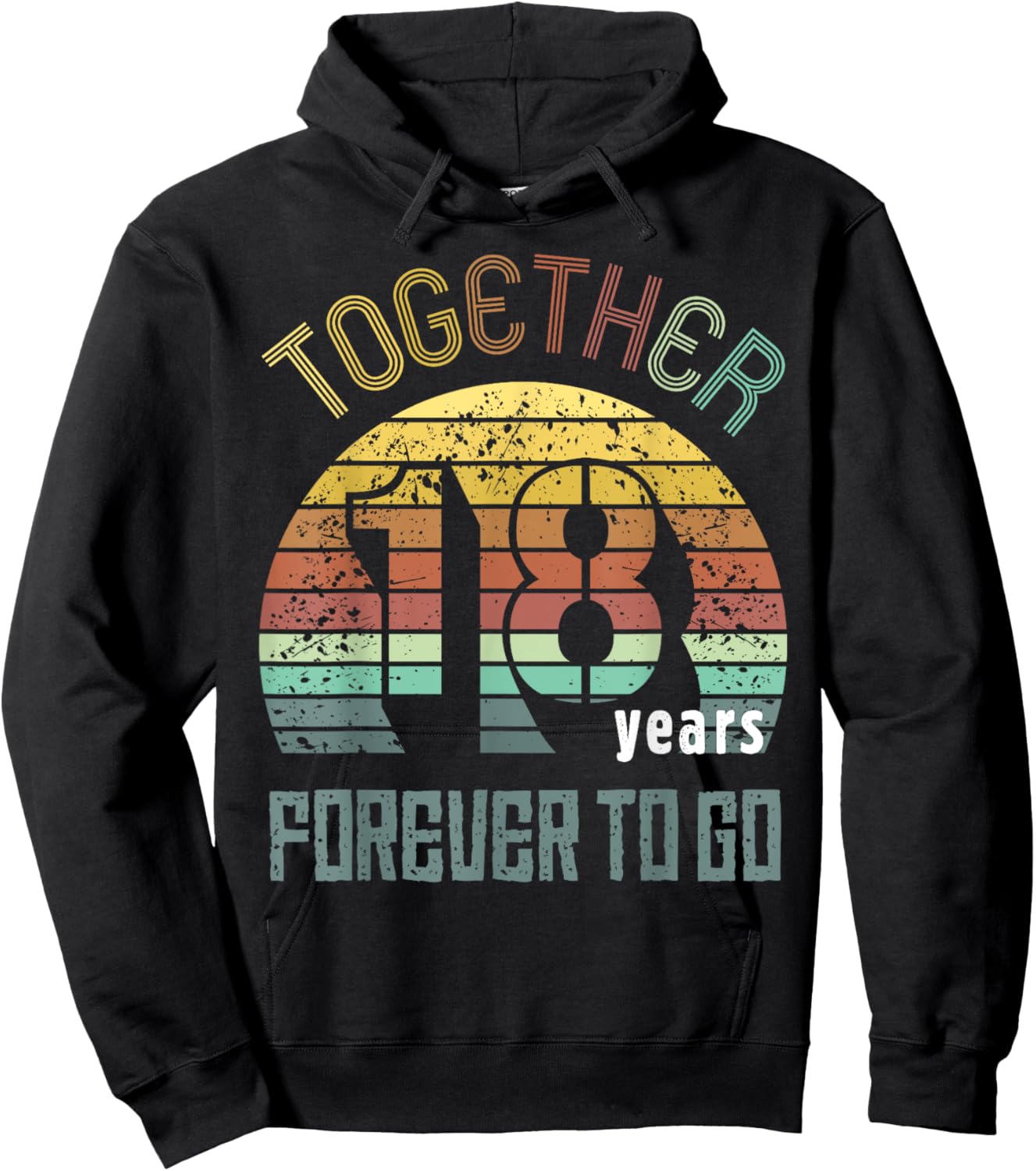 18th Years Wedding Anniversary Gifts For Couples Matching Hoodie - Hoodie | Black