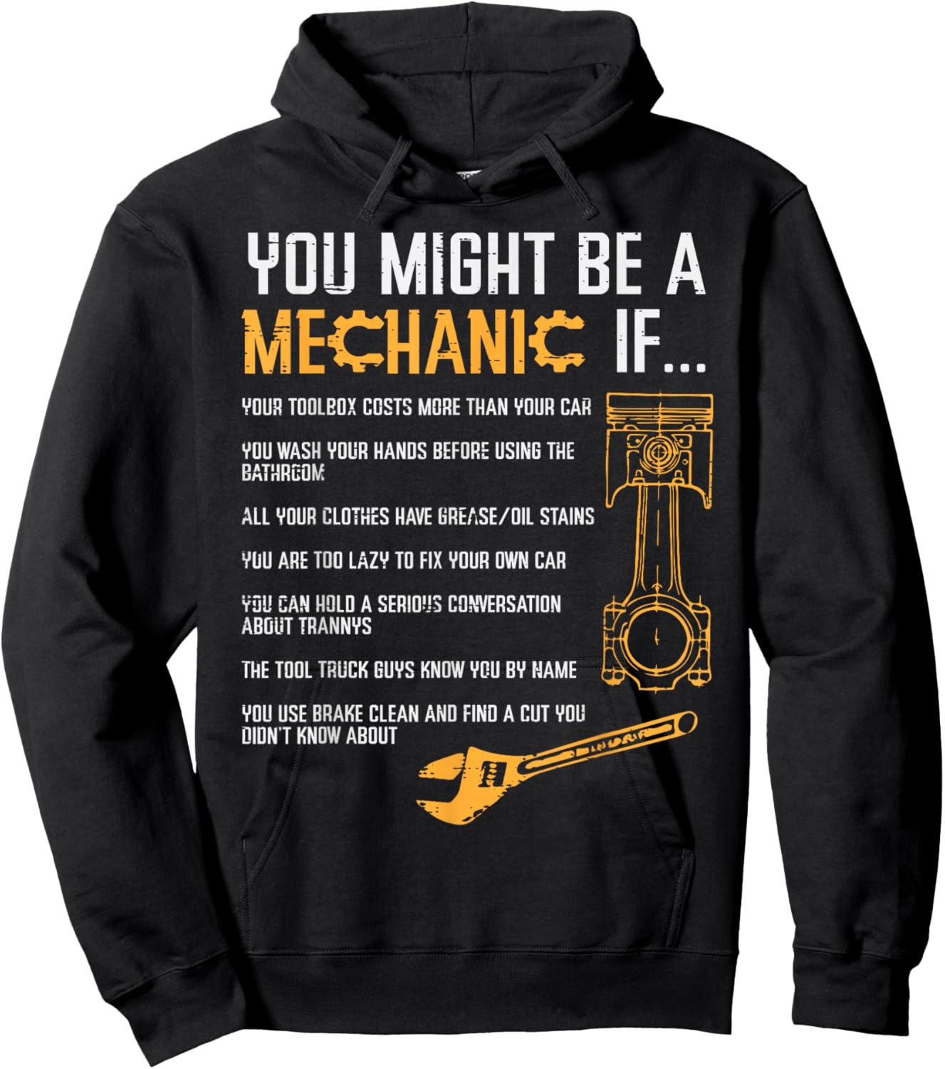 You Might Be A Mechanic If Funny Car Auto Engine Garage Men Hoodie - Hoodie | Black