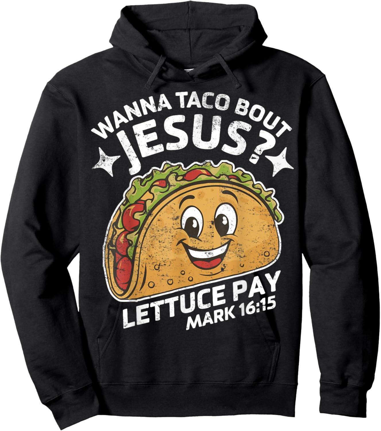 Retro Wanna Taco Bout Jesus Cinco de Mayo Funny Christian Hoodie - Hoodie | Black