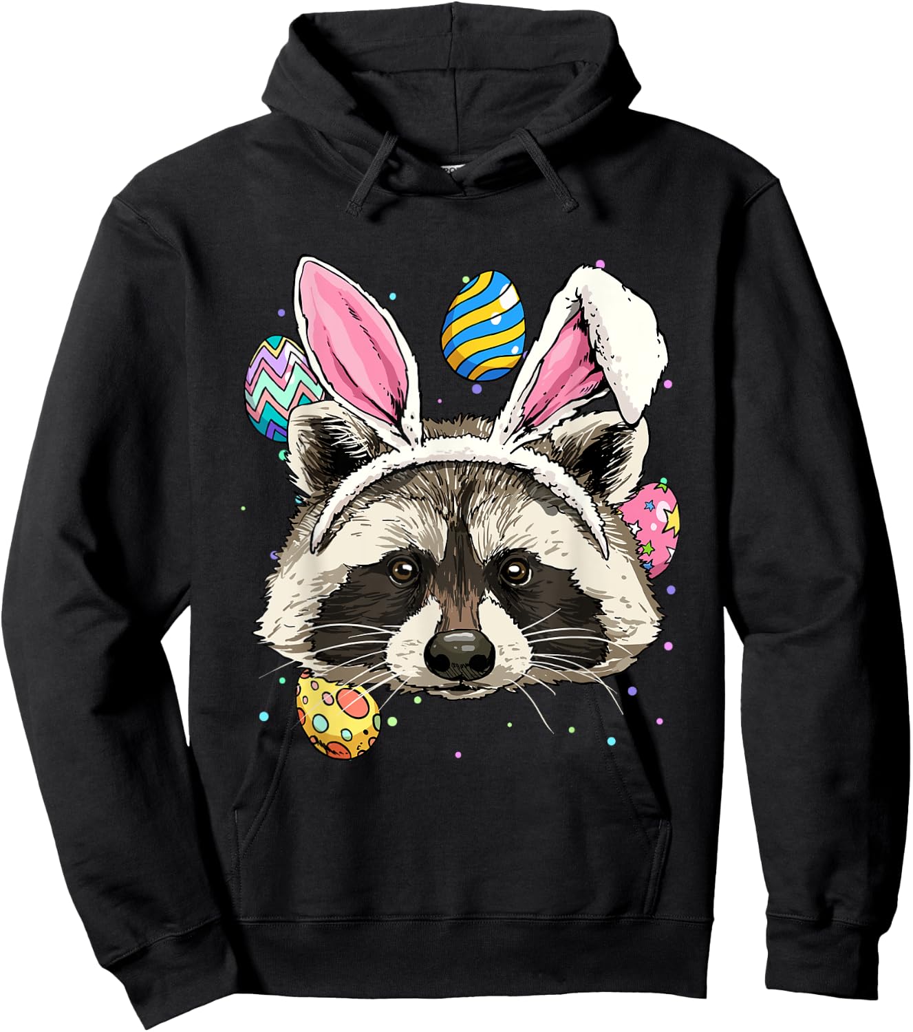 Easter Bunny Raccoon Lover Funny Easter Raccoon Hoodie - Hoodie | Black