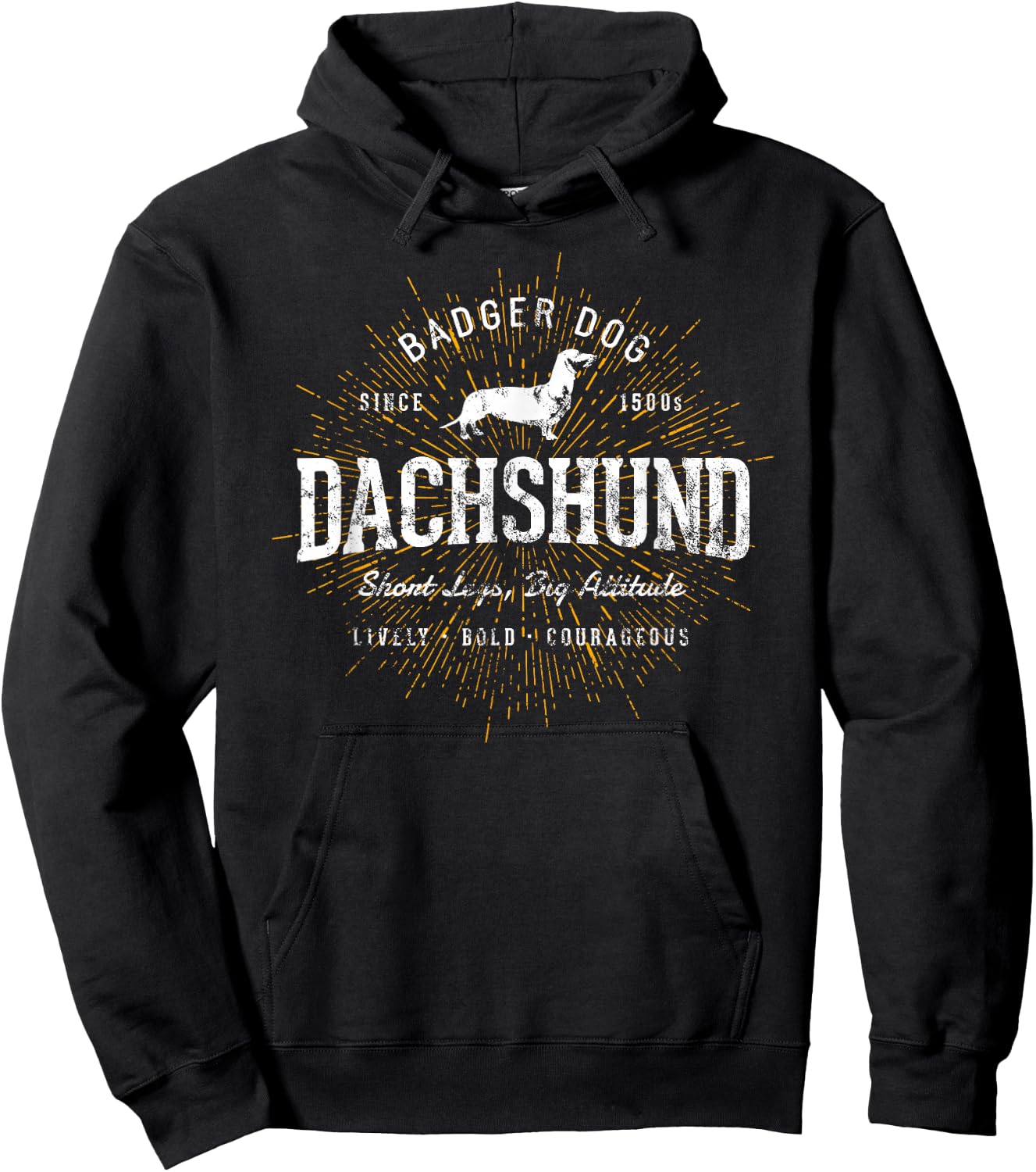 Vintage Dachshund Retro Hoodie - Hoodie | Black