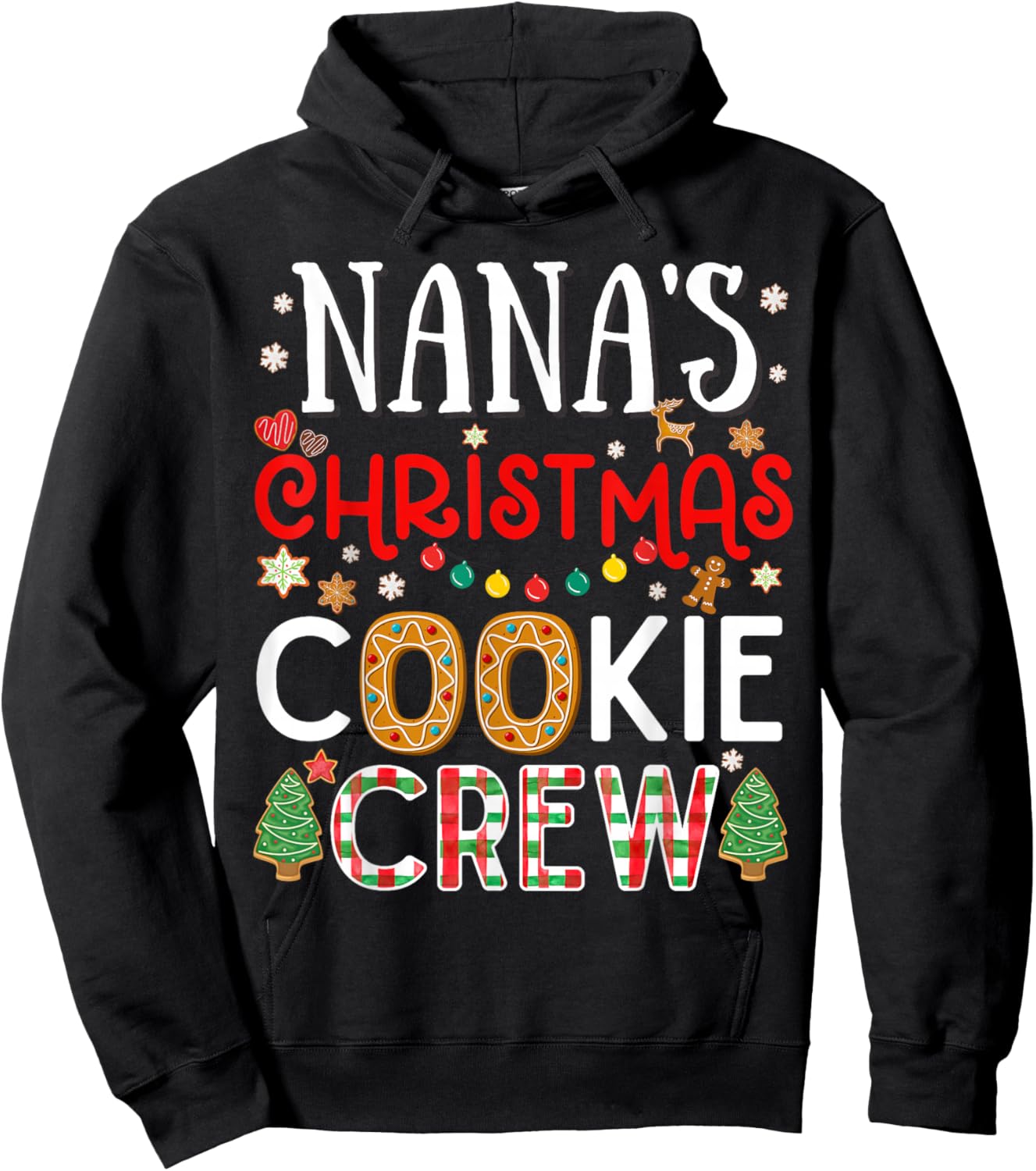 Nana's Christmas Cookie Crew Funny Family Baking Party Cute Hoodie - Hoodie | Black
