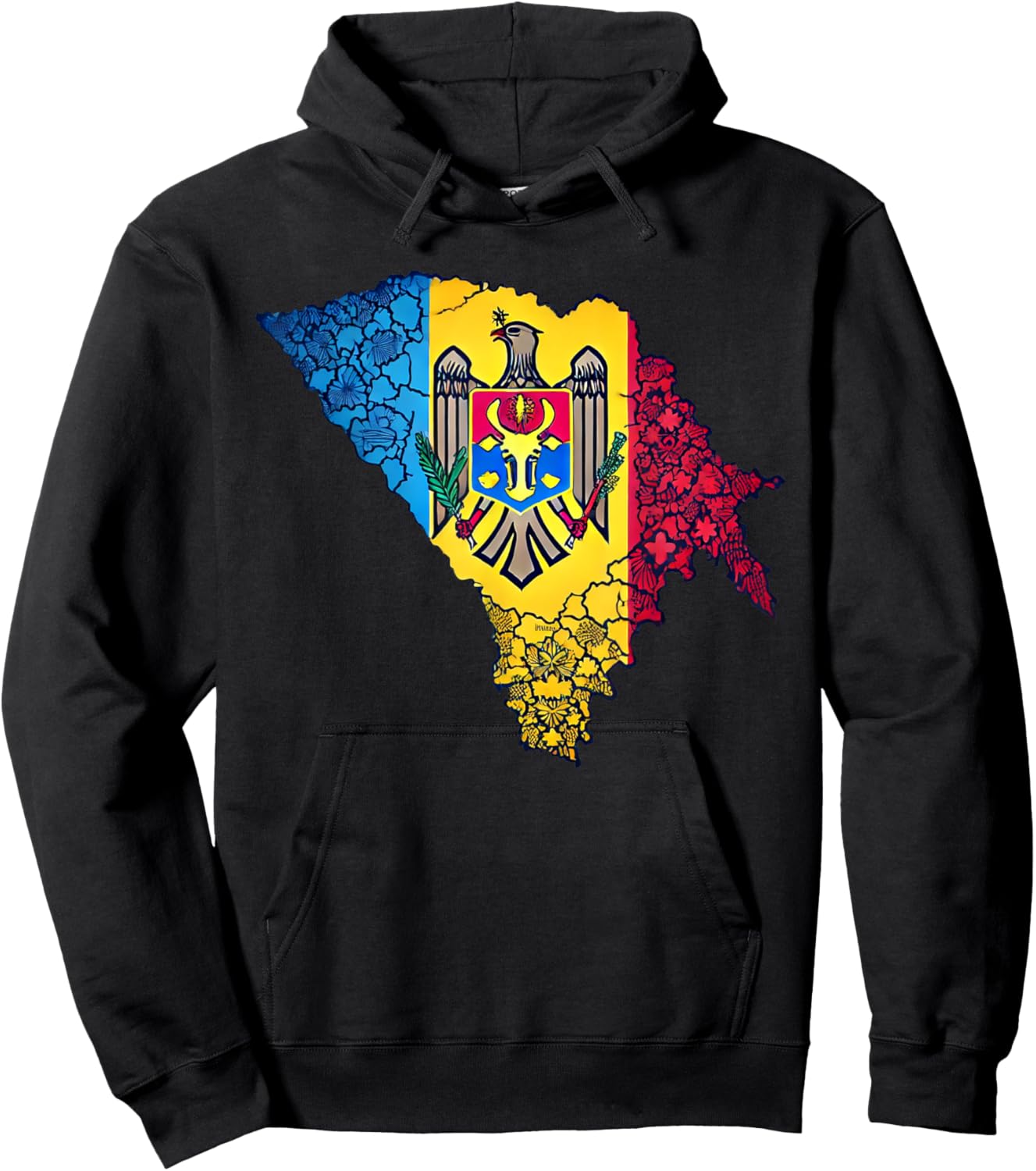 Moldova Flag Moldavia Map Clothing Wear , Black, S Hoodie - Hoodie | Black
