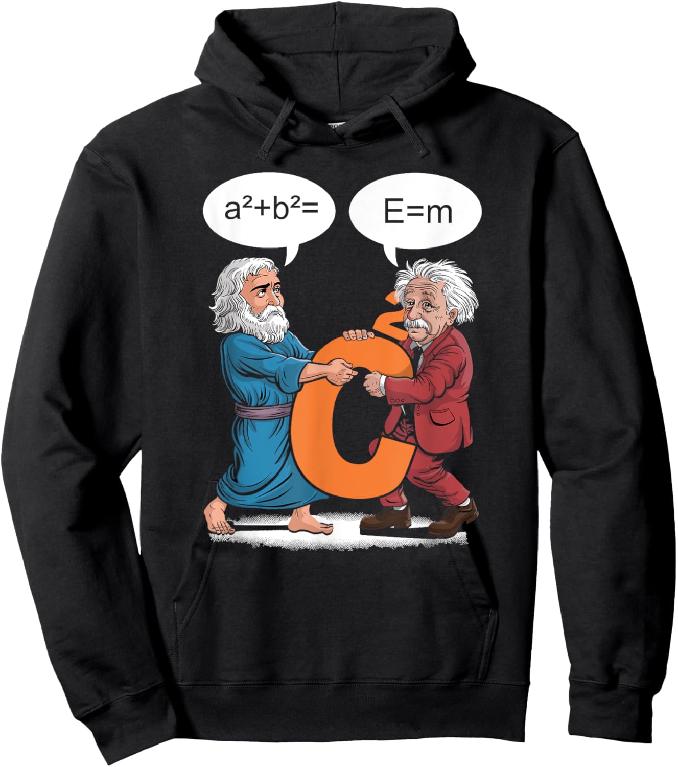 Funny Geek Outfit Nerd Costume Pythagoras vs Einstein Hoodie - Hoodie | Black