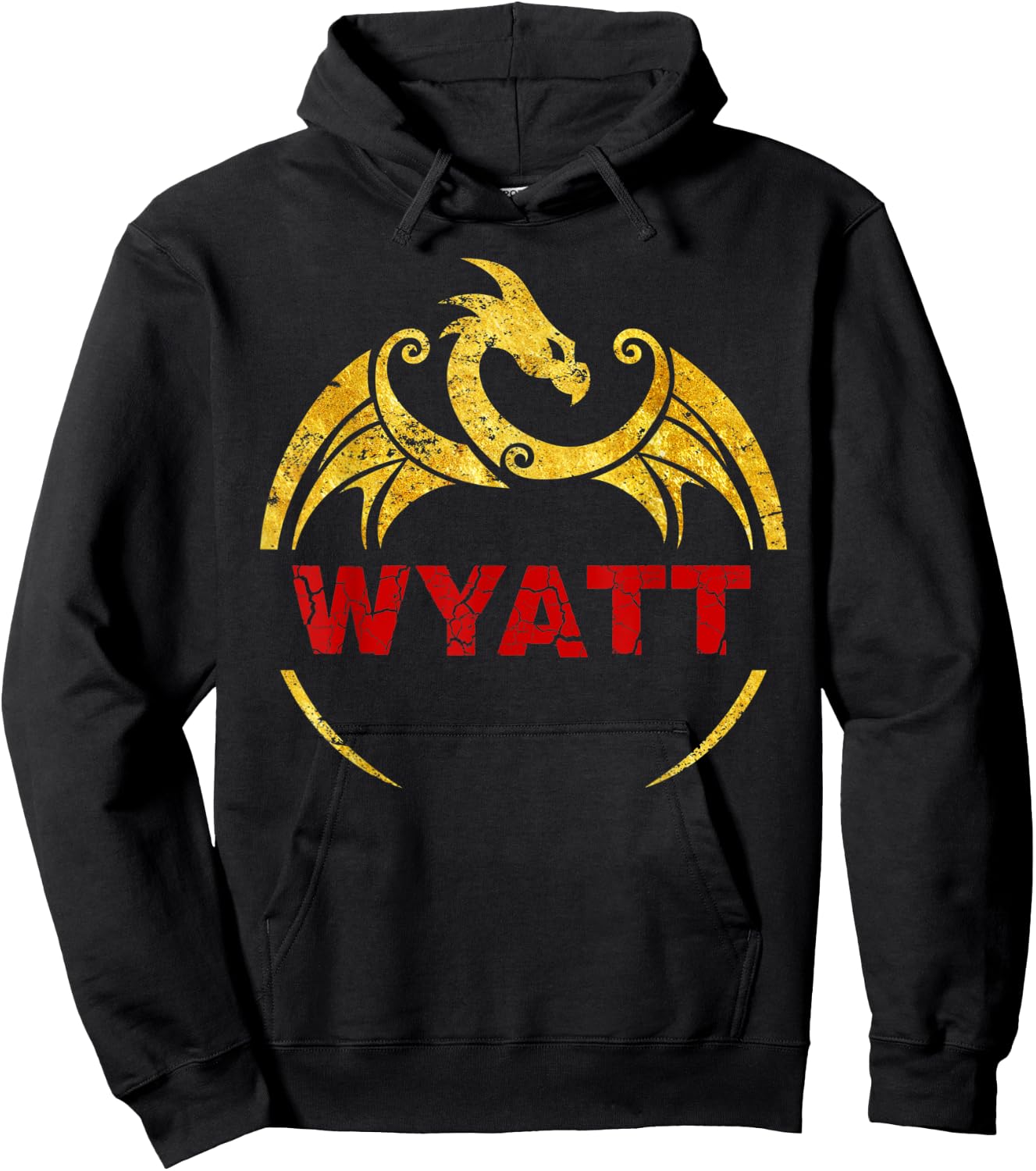 Wyatt Name Shirt Dragon Personalized Birthday Gift Hoodie - Hoodie | Black