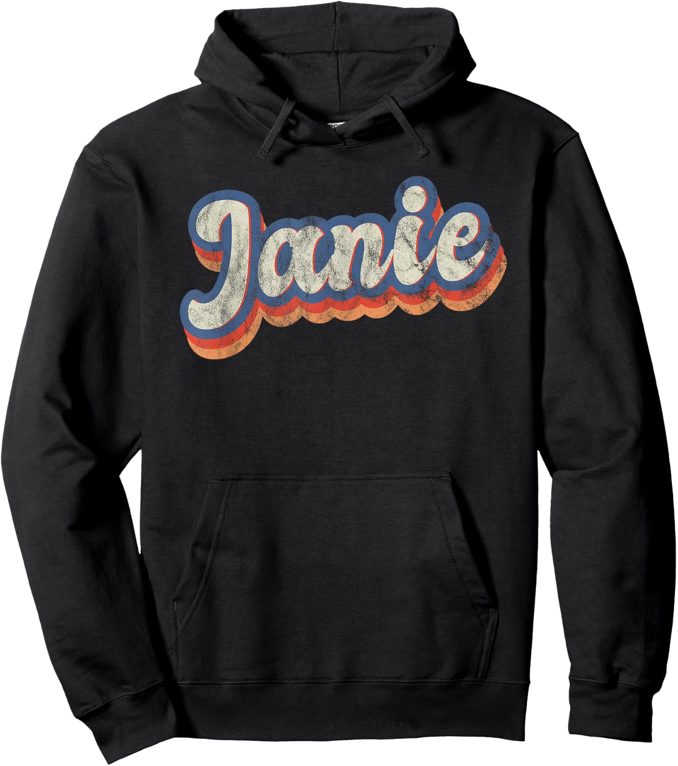 Janie Personalized Name Shirt Custom Lettering 70's Hoodie - Hoodie | Black