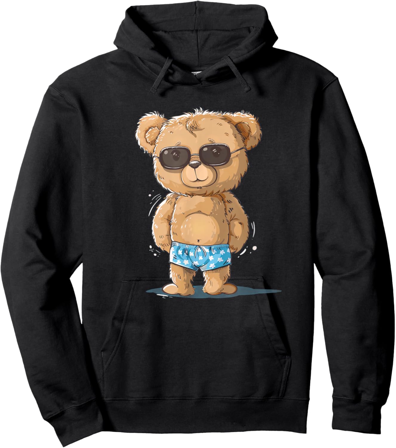 Sunglasses Teddy Bear Costume for swimming trunks and Summer Men Women Girls Kids Hoodie - Hoodie | Black