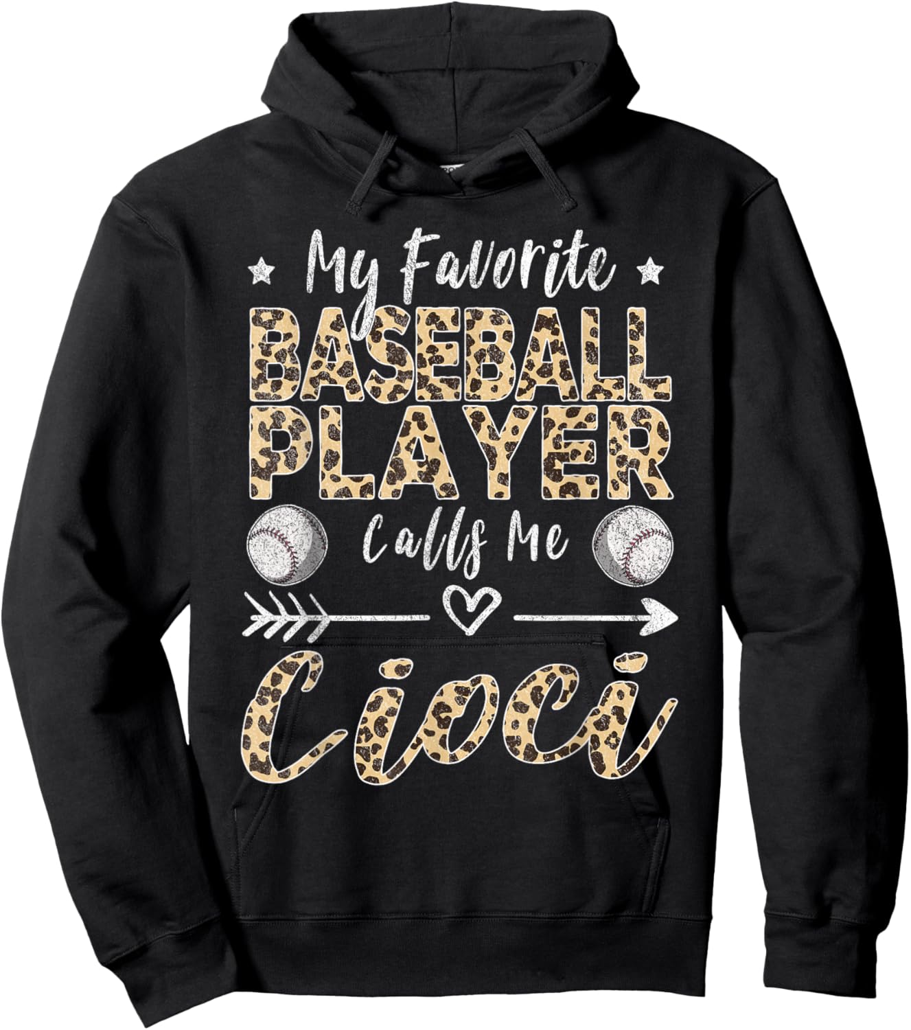 My Favorite Baseball Player Calls Me Cioci Polish Aunt Hoodie - Hoodie | Black