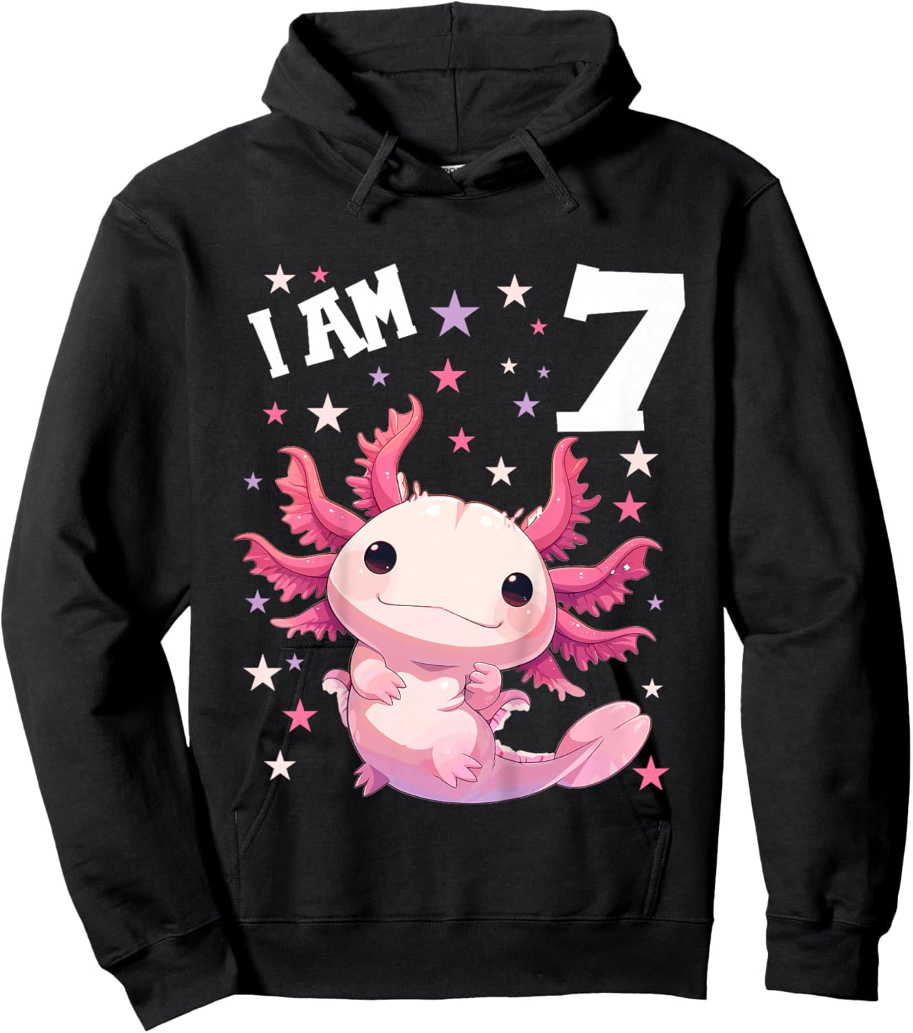 Kinder 7 Jahre alt Axolotl 7. Geburtstag Hoodie - Hoodie | Black