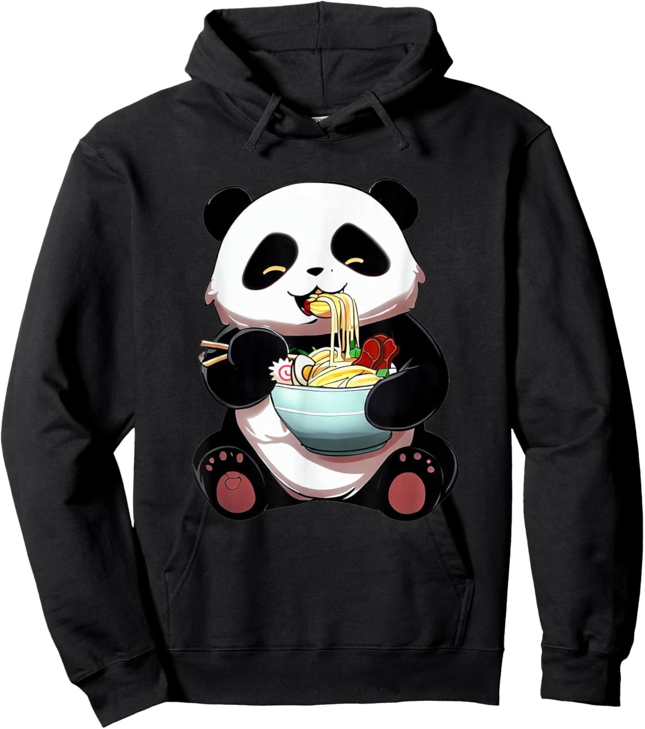 Kawaii Panda Ramen Cute Bear Japanese Noodle Animal Hoodie - Hoodie | Black