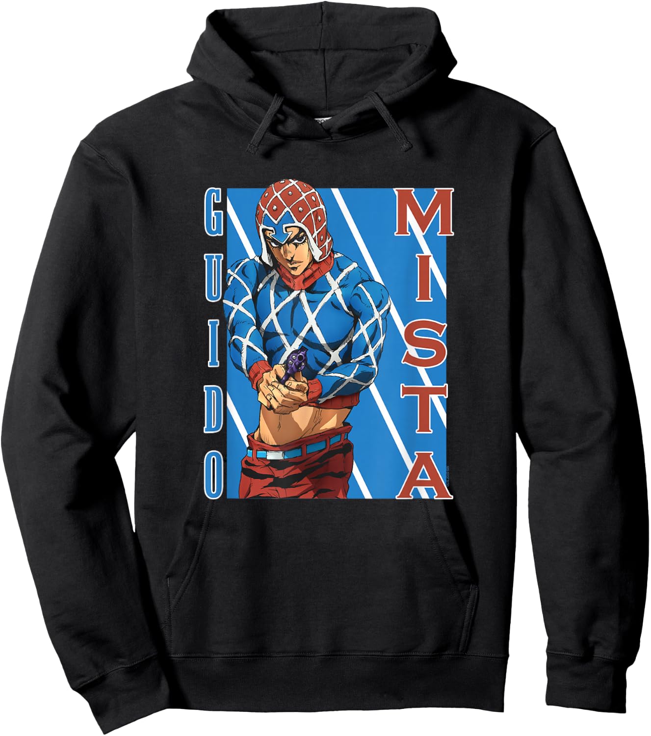 JoJo Part 5 Golden Wind Guido Mista Six Bullets Pose Anime Hoodie - Hoodie | Black