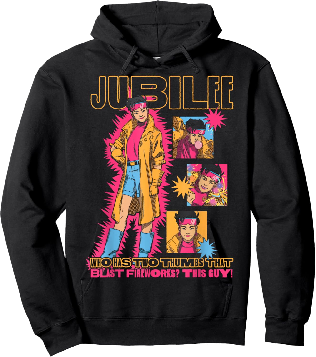 Marvel X-Men '97 Jubilee Who Has Thumbs that Blast Fireworks Hoodie - Hoodie | Black