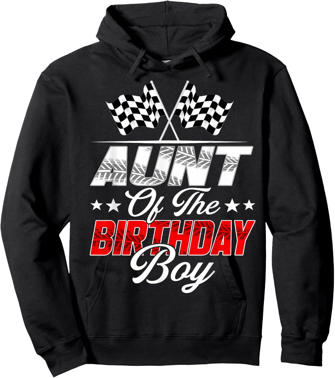 Race Car Aunt of The Birthday Boy Racing Family Pit Crew Hoodie - Hoodie | Black