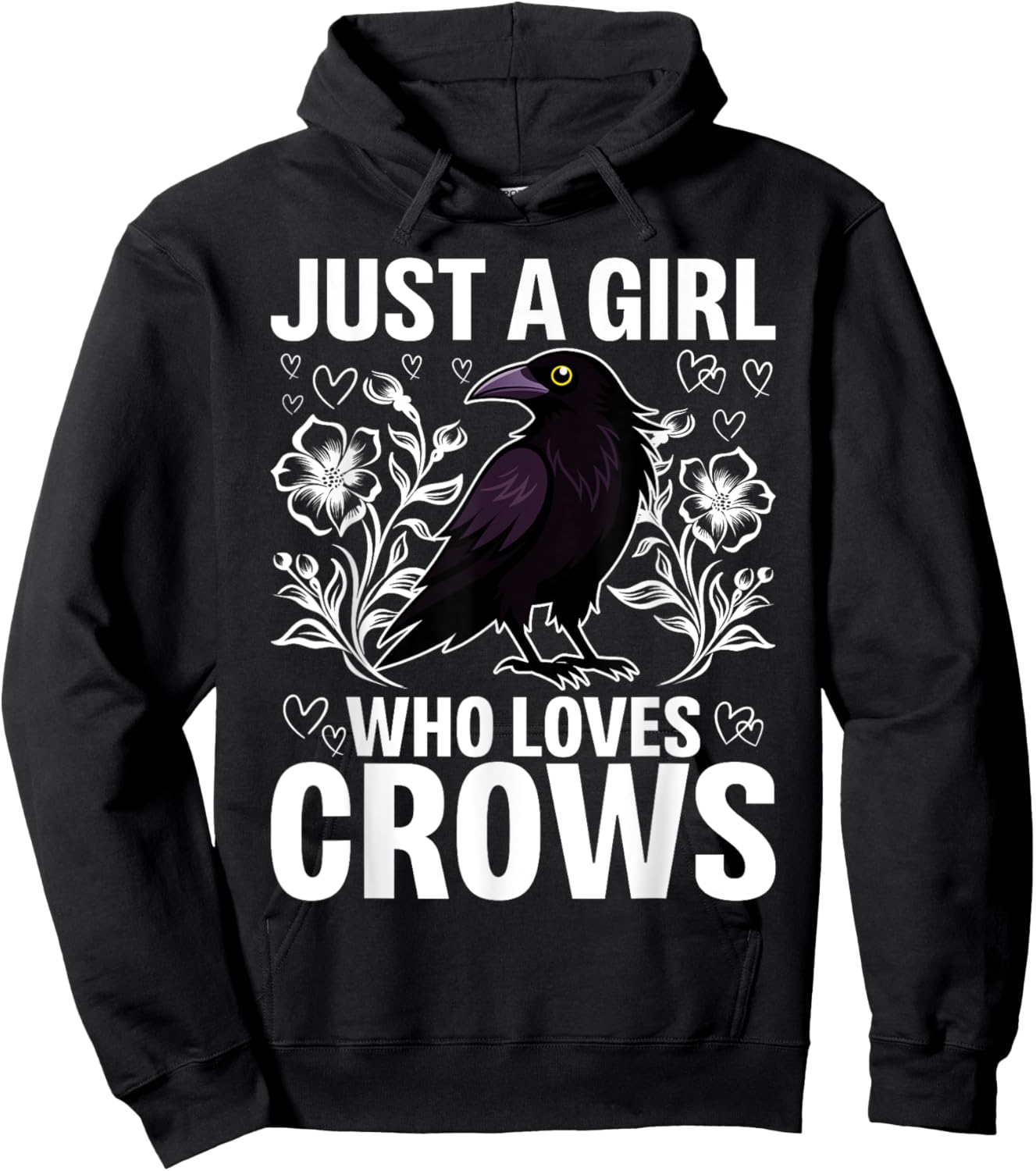 Just A Girl Who Loves Crows Crow and Raven Lovers Hoodie - Hoodie | Black