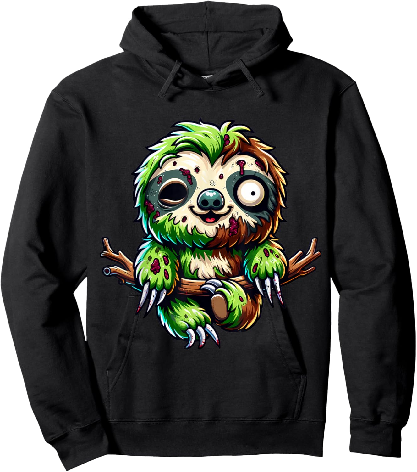 Sloth Zombie Halloween Animal Men Boys Women Girls Hoodie - Hoodie | Black