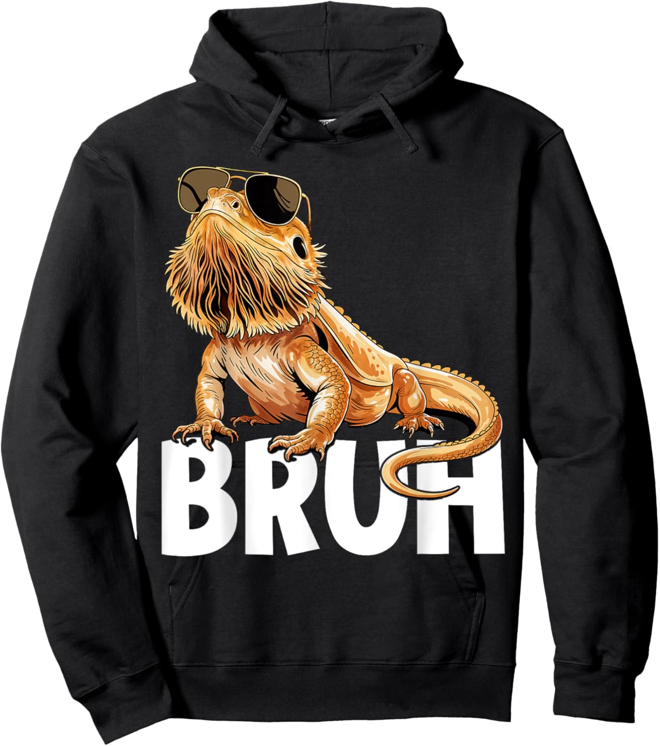 Tiny Dinosaur Bruh Bearded Dragon Lover Hoodie - Hoodie | Black