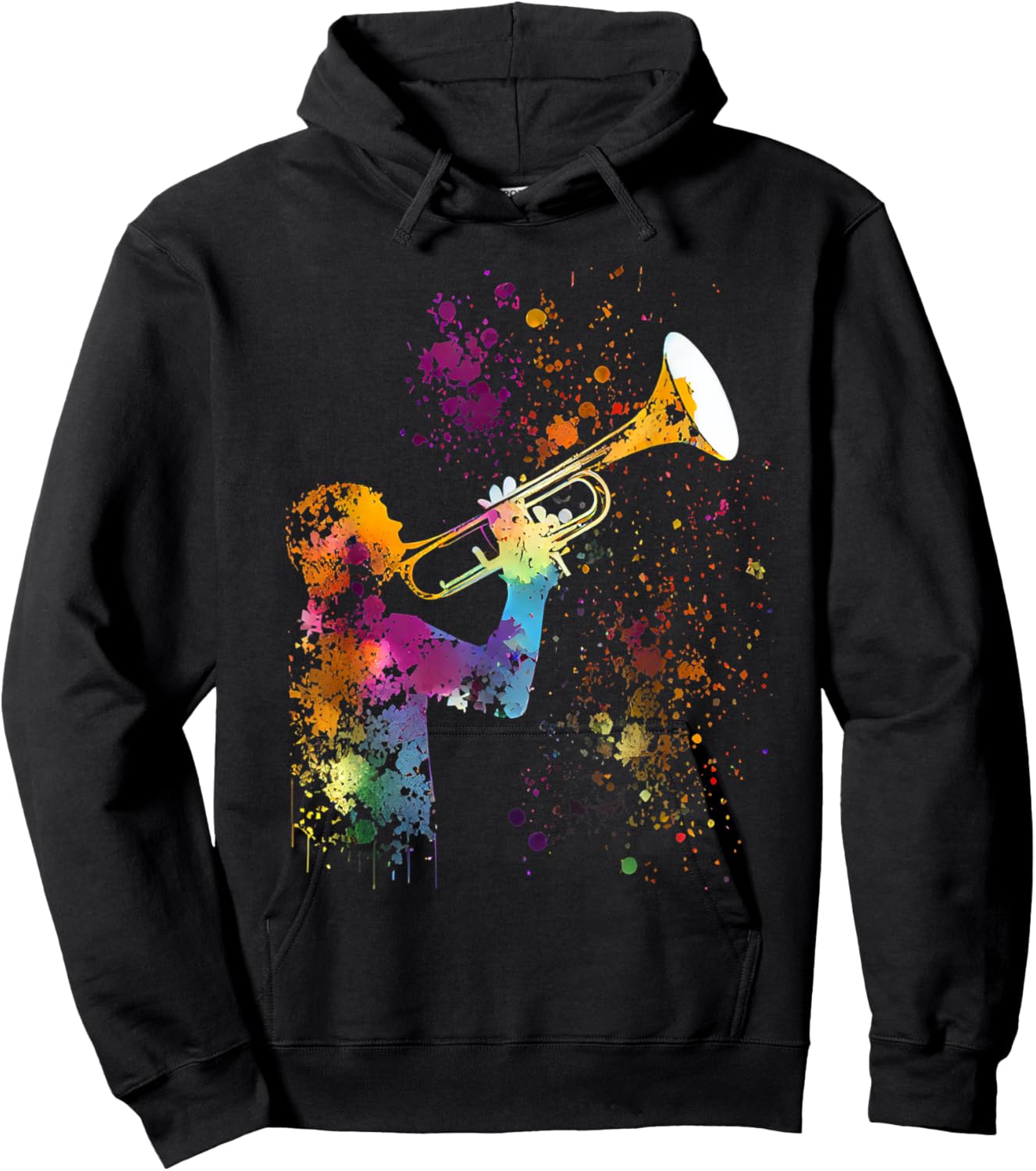 Trumpet Colorful Musician Trumpet Gift Trumpets Hoodie - Hoodie | Black
