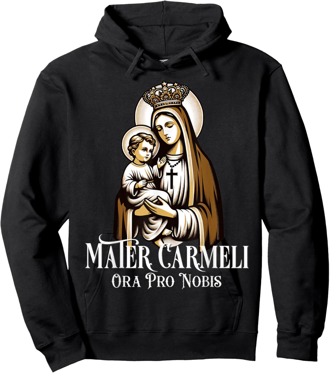 Our Lady of Mount Carmel Marian Catholic Hoodie - Hoodie | Black