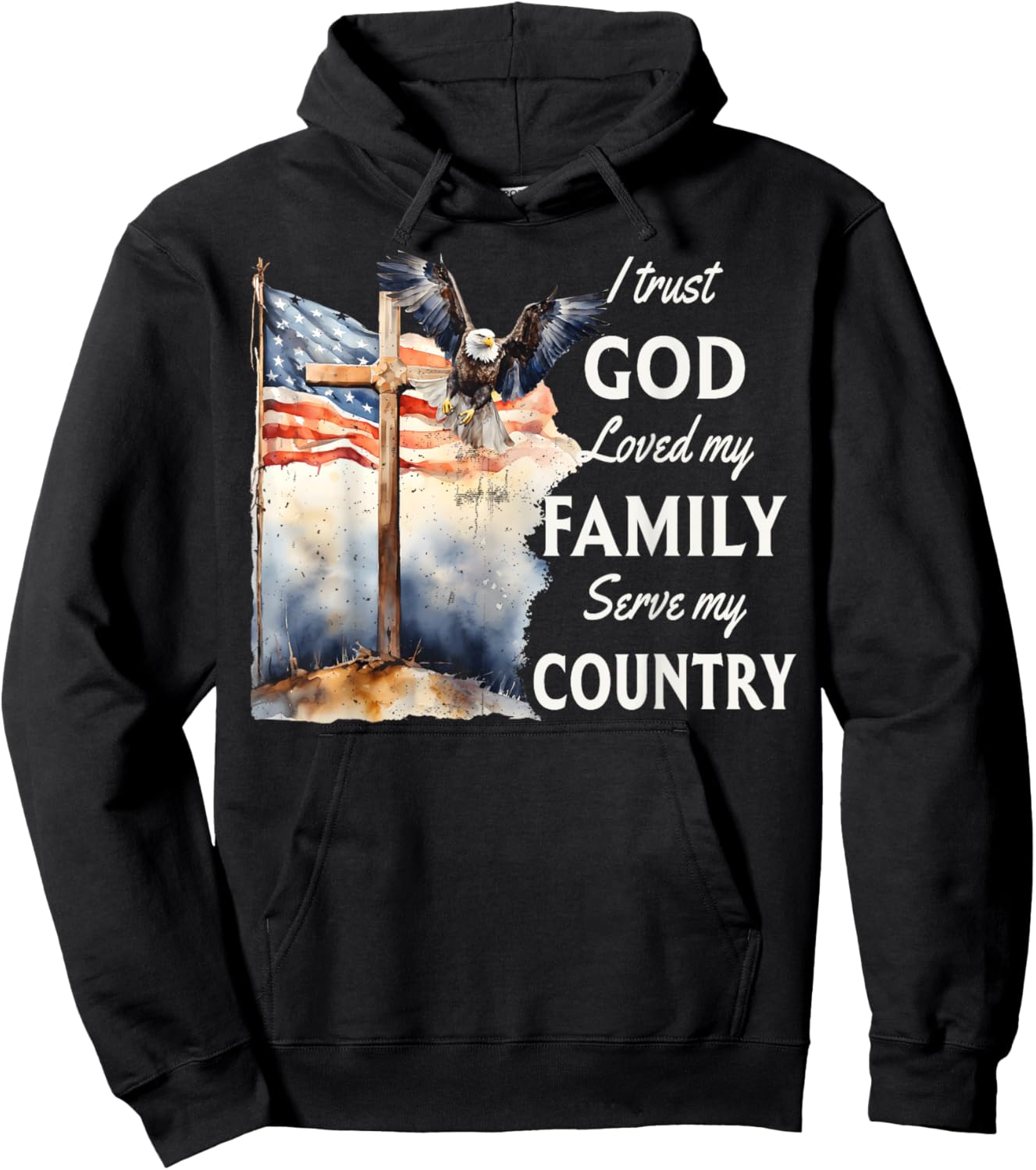 Patriotic Christian I Trust God Love My Family And Country Hoodie - Hoodie | Black