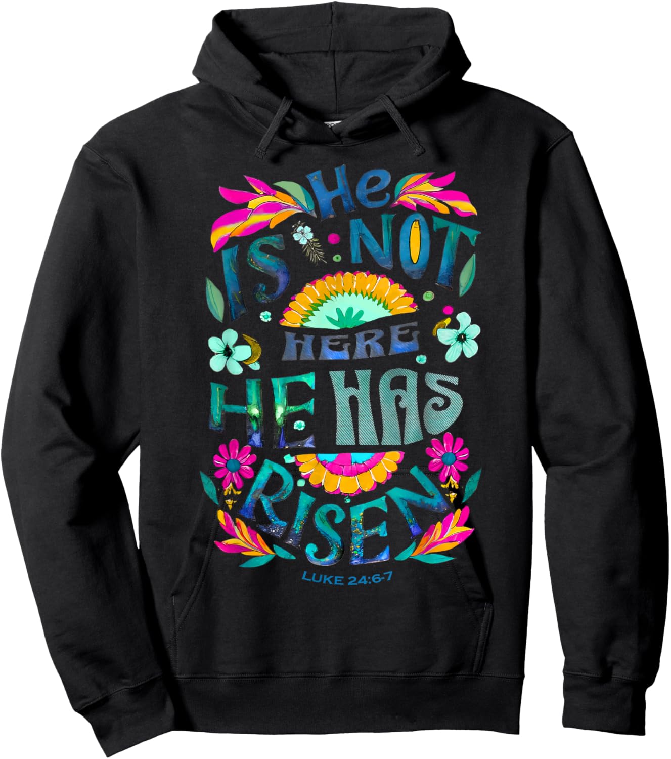 He Is Not Here He Has Risen Happy Easter Day Jesus Christian Hoodie - Hoodie | Black