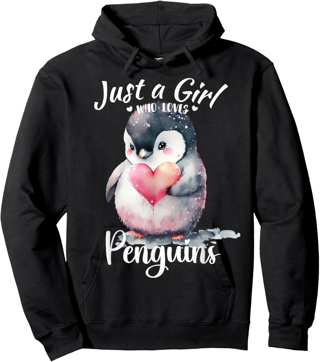Just a Girl Who Loves Penguins for Girls Who Love Animals Hoodie - Hoodie | Black