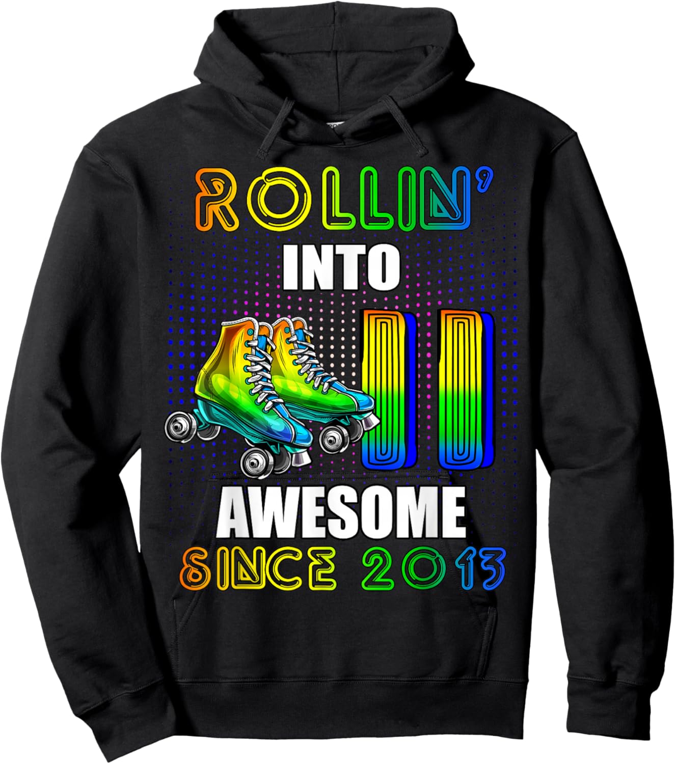 Roller Skating 11th Birthday Boys Rollin 11 Awesome 2013 Hoodie - Hoodie | Black