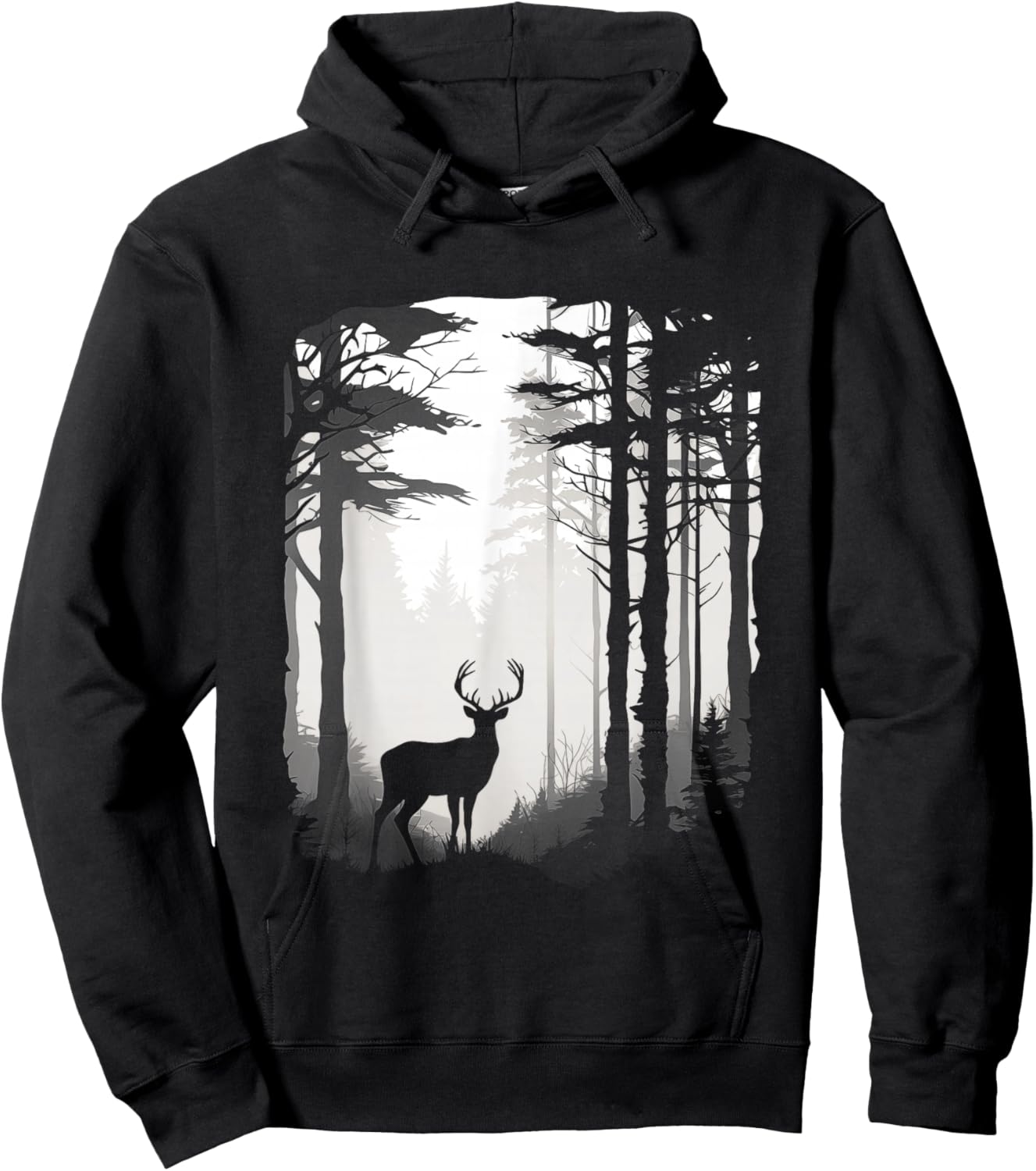 Deer Forest Wildlife Hoodie - Hoodie | Black