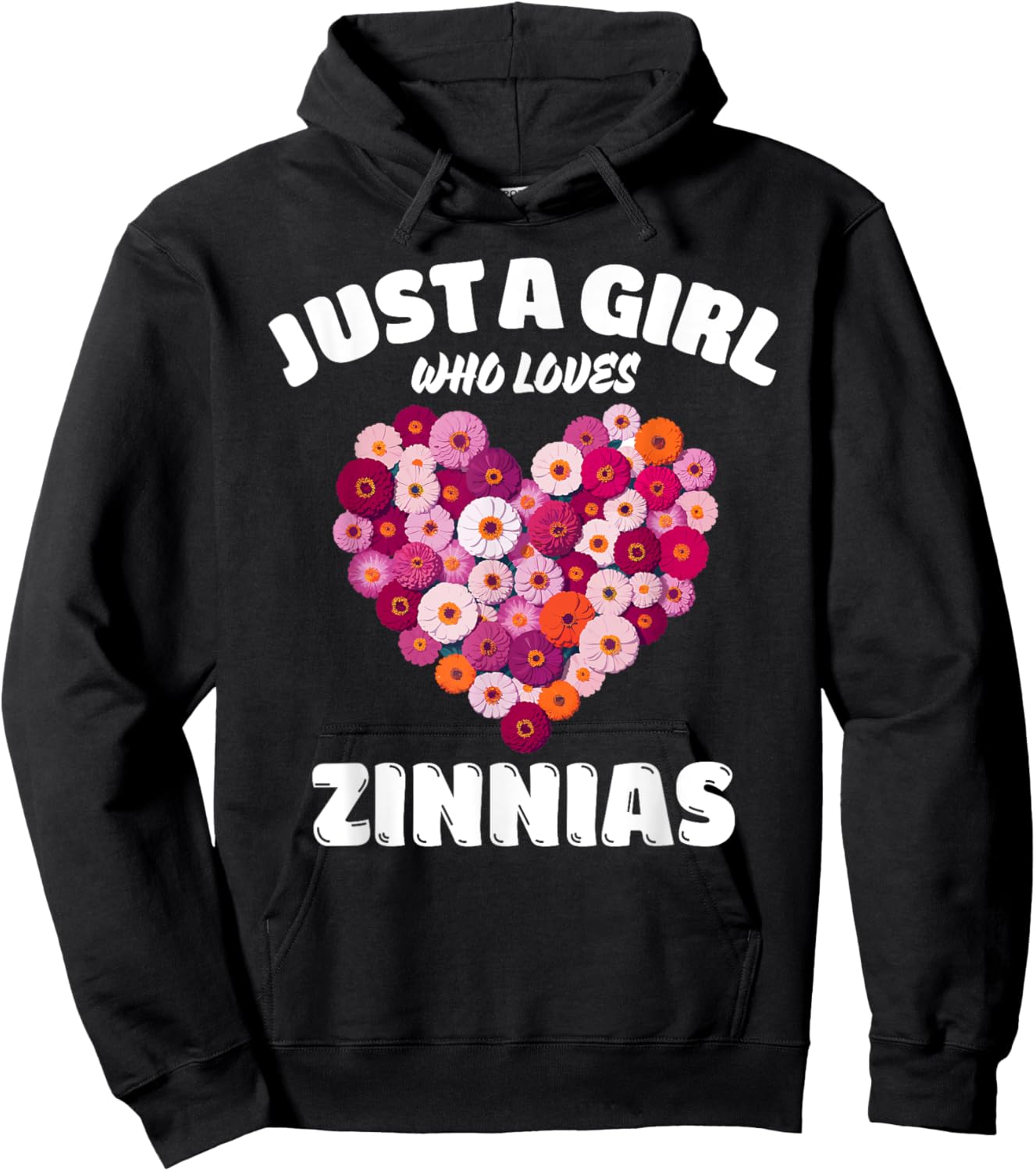 Just A Girl Who Loves Zinnias, Zinnia Flowers Lover Hoodie - Hoodie | Black