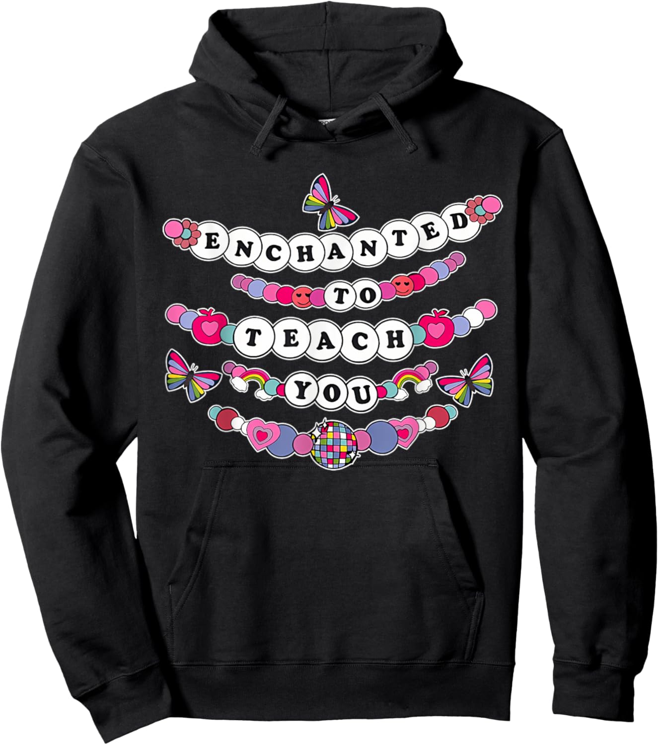 Enchanted To Teach You Teacher Sayings Back To School Hoodie - Hoodie | Black