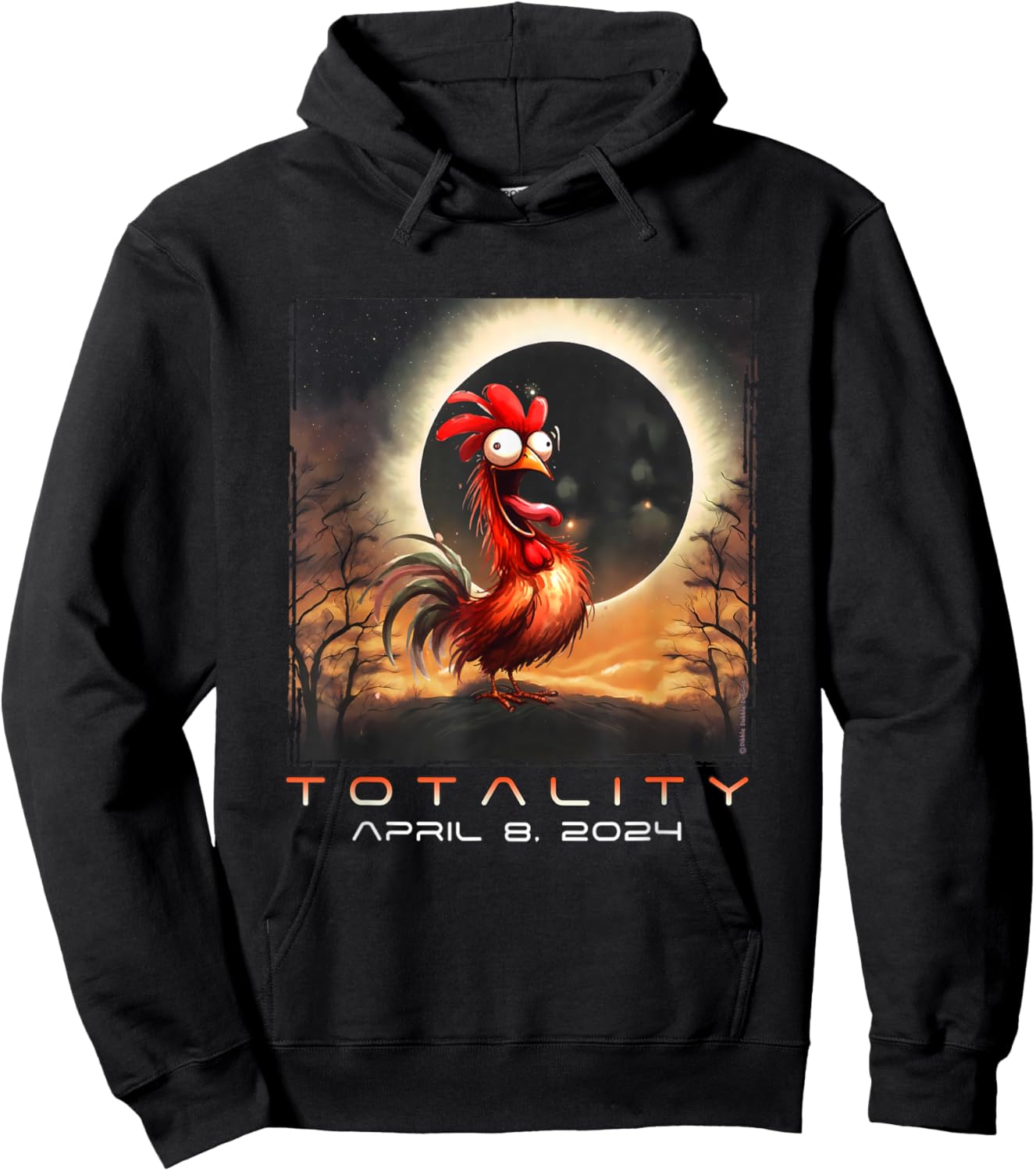 Funny Chicken Total Solar Eclipse Hoodie - Hoodie | Black