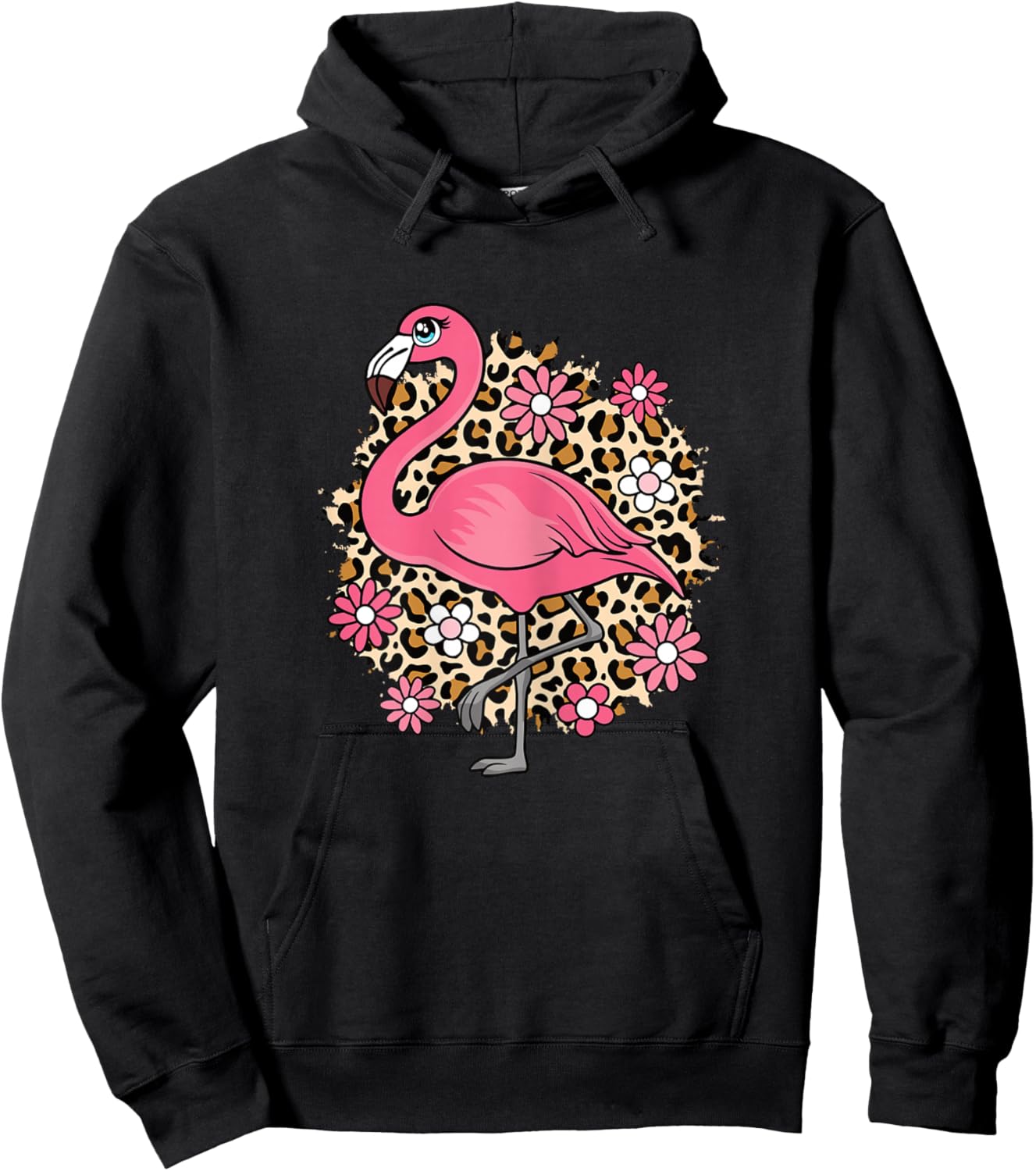 Cute Flamingo Lover Women Girls Kids Hoodie - Hoodie | Black
