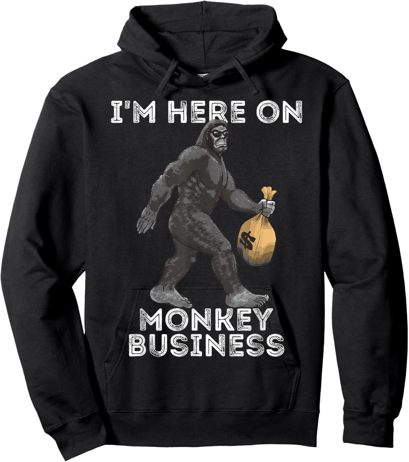 I'm Here On Monkey Business Funny Gorilla Ape Investor Hoodie - Hoodie | Black