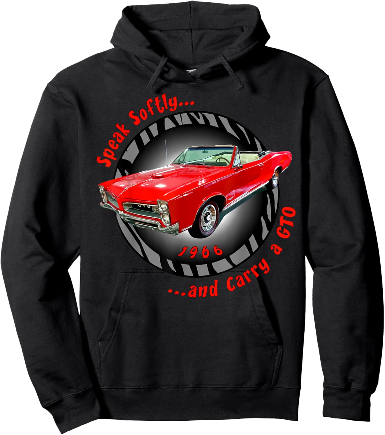 1966 66 GTO Classic Car Old School Muscle Yellow Car Hoodie - Hoodie | Black