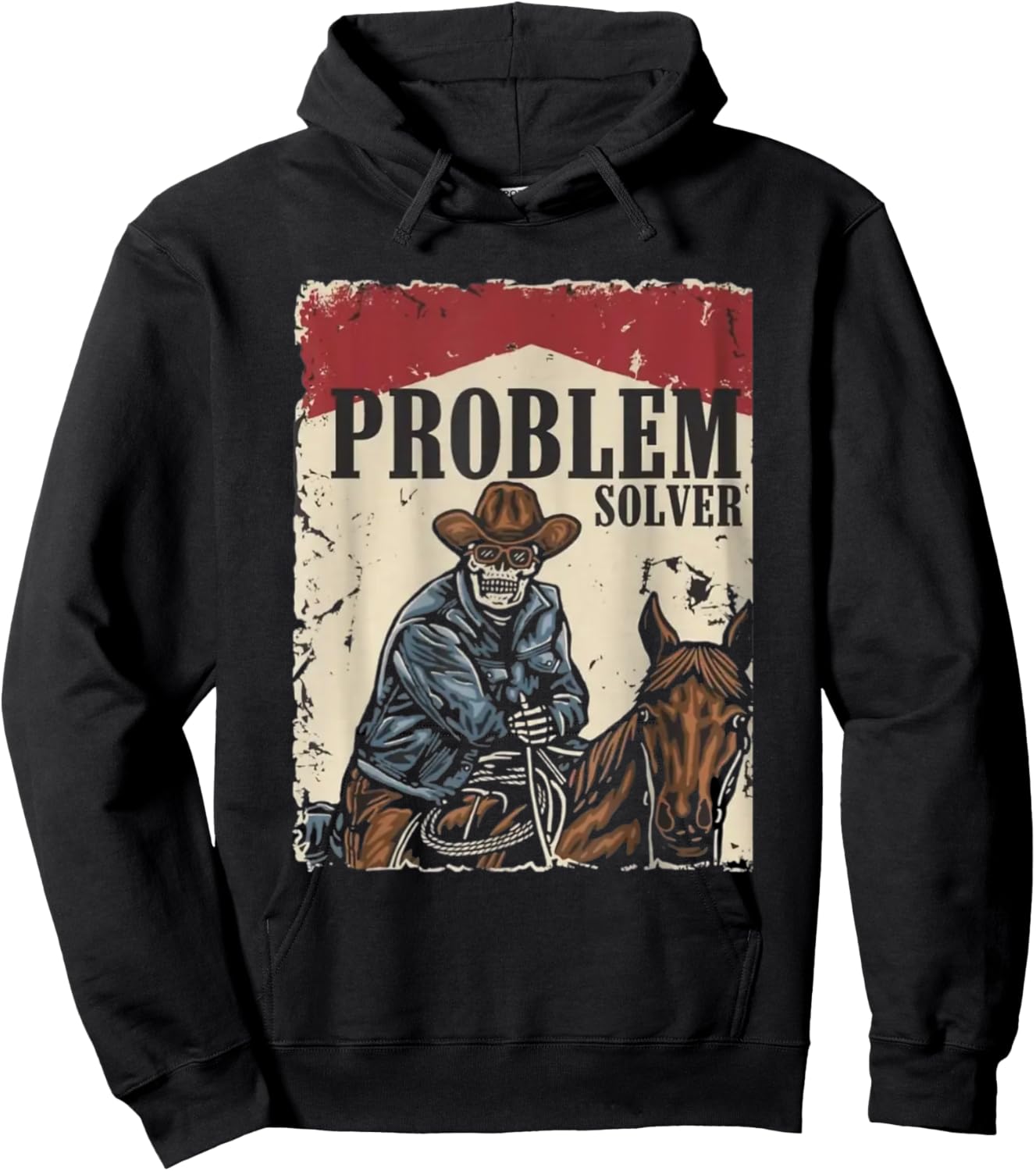 Problem Solver Men Women Gift Funny Horse Lover Hoodie - Hoodie | Black