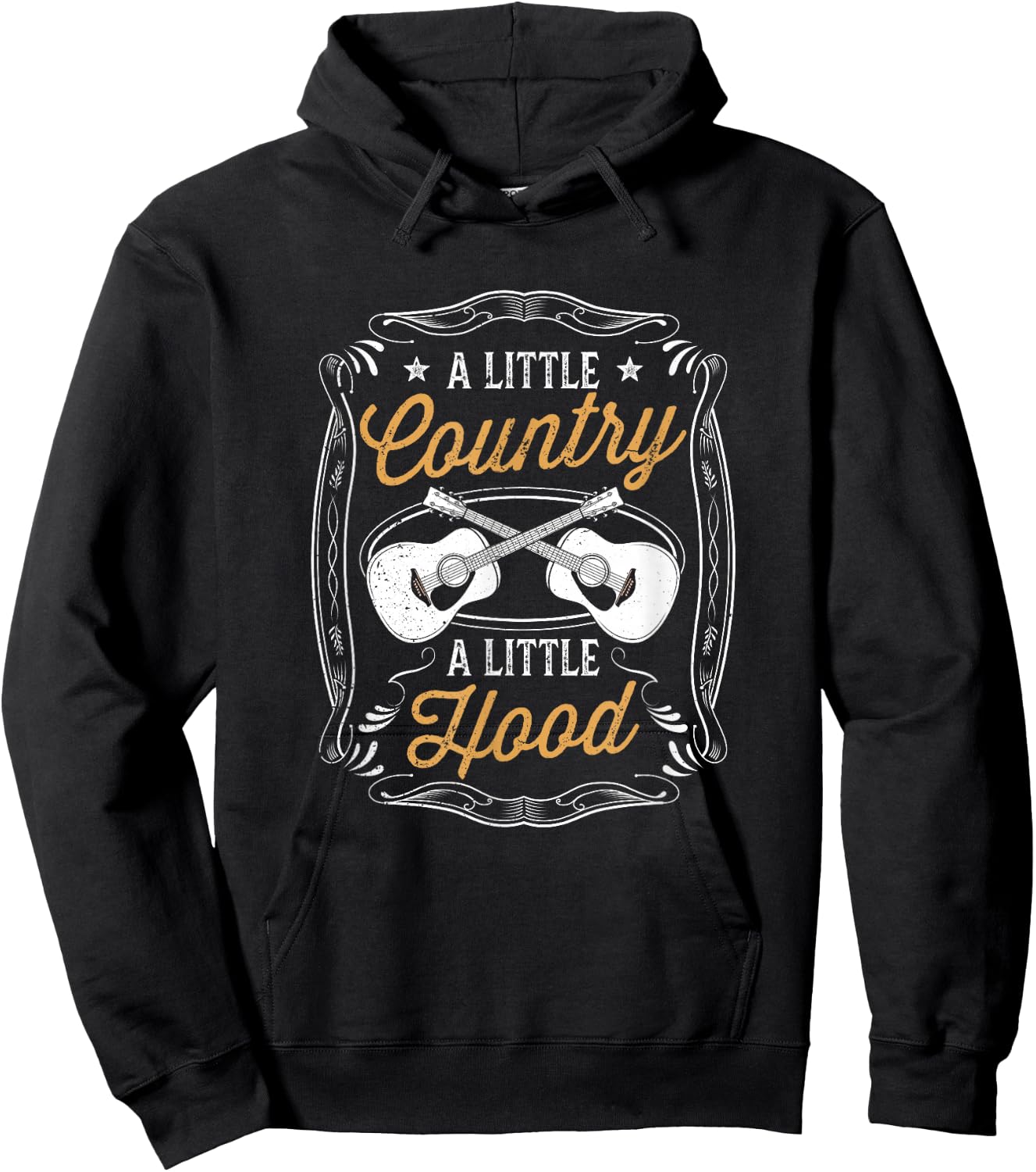 A Little Country A Little Hood Saying Folk Music Lover Gifts Hoodie - Hoodie | Black