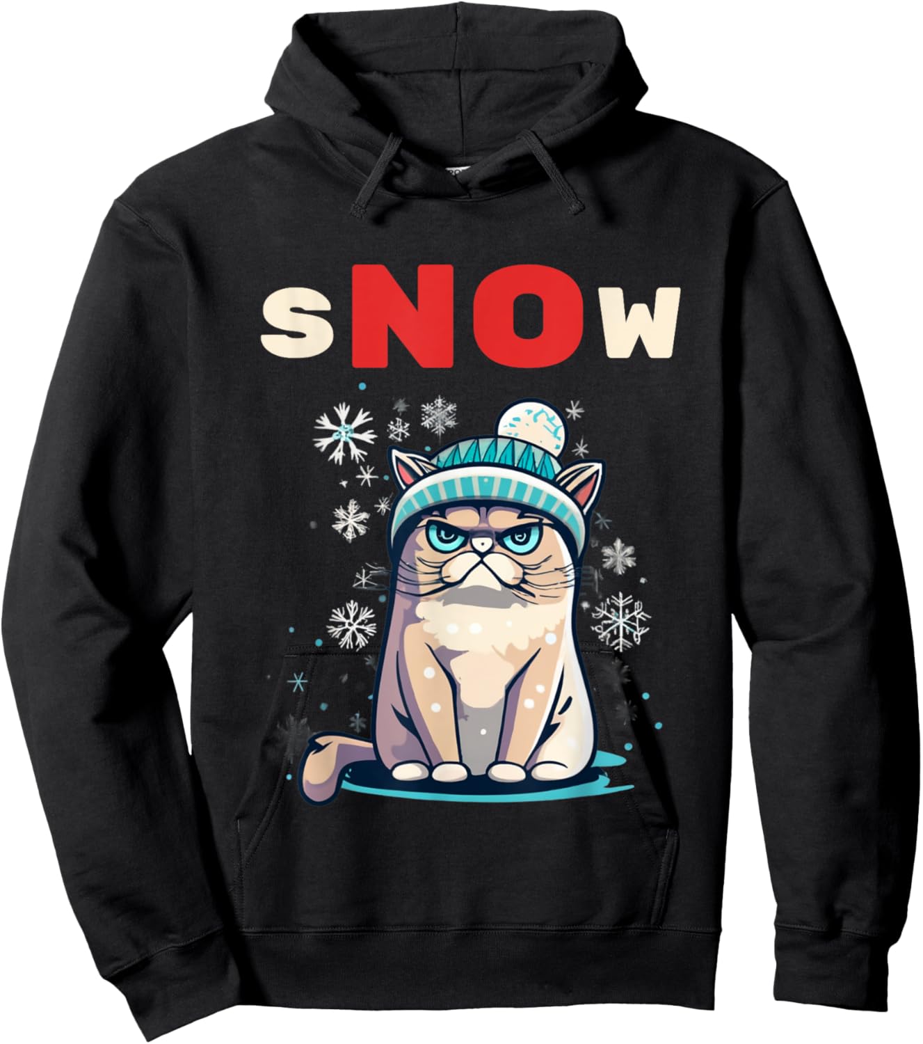 Snow Hater I Don't Do Winter Always Freezing Cat Hate Cold Hoodie - Hoodie | Black