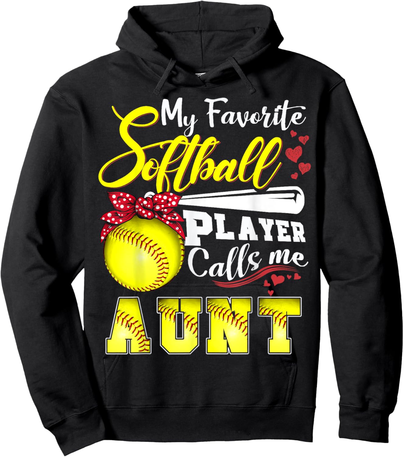 My Favorite Softball Player calls me Aunt Mothers day Hoodie - Hoodie | Black