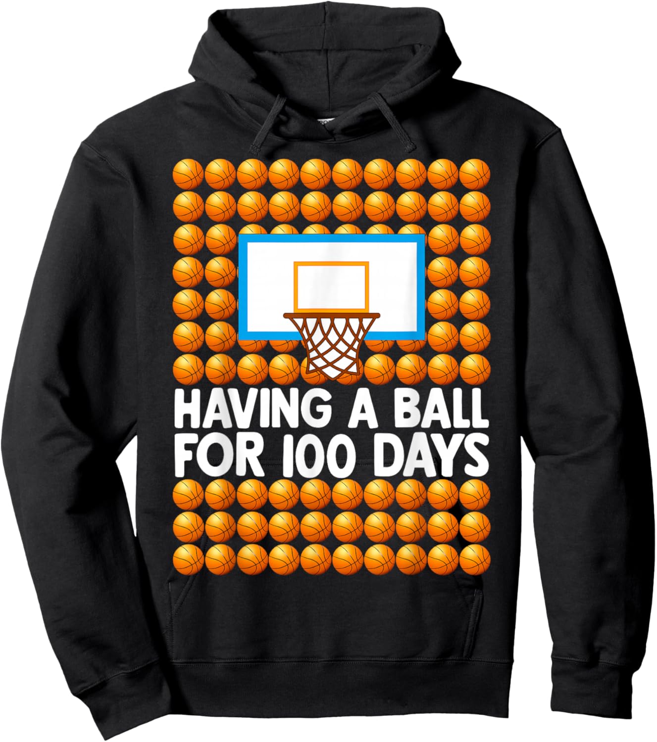 100 Days of School Boys Kids 100th Day of School Basketball Hoodie - Hoodie | Black