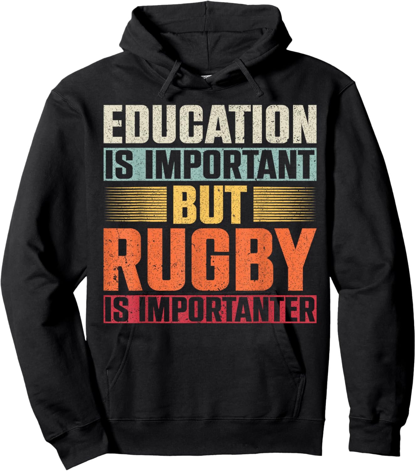 Education Is Important But Rugby Is Importanter Hoodie - Hoodie | Black