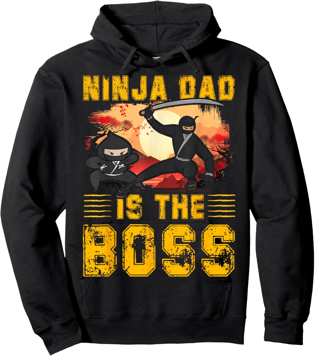 Ninja Dad is the Boss Father’s Day Love Papa Father Men Hoodie - Hoodie | Black