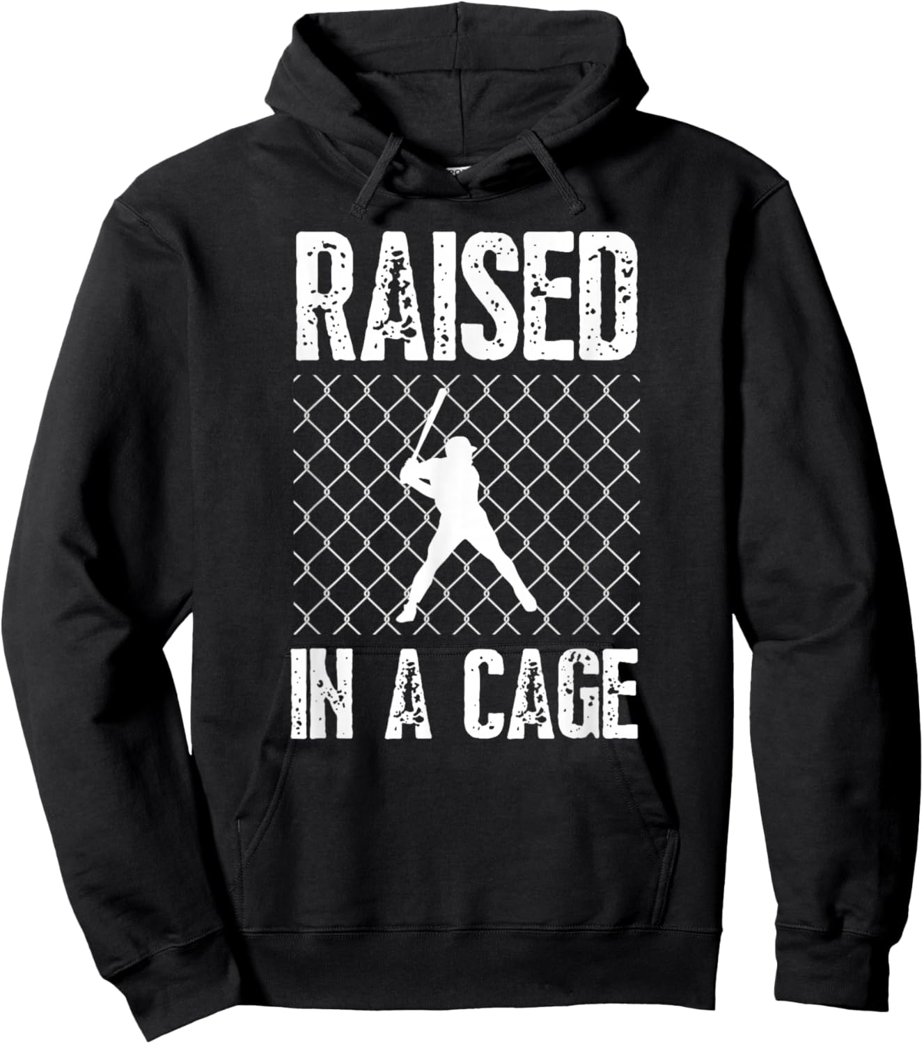 Raised In A Cage Baseball Hoodie - Hoodie | Black