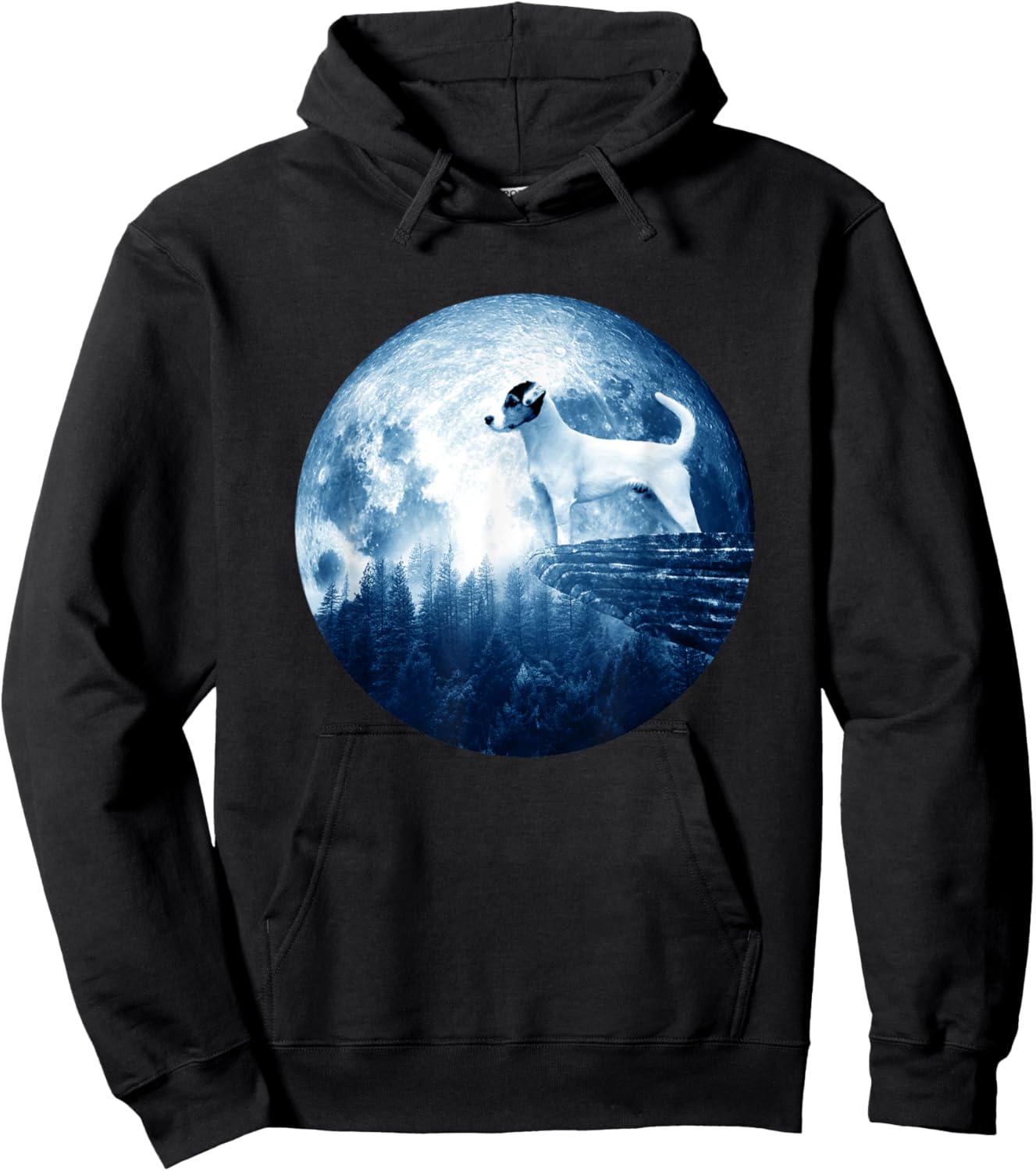 Parson Russell Terrier Dog Moon Dog Mom Dad Dog Lovers Hoodie - Hoodie | Black