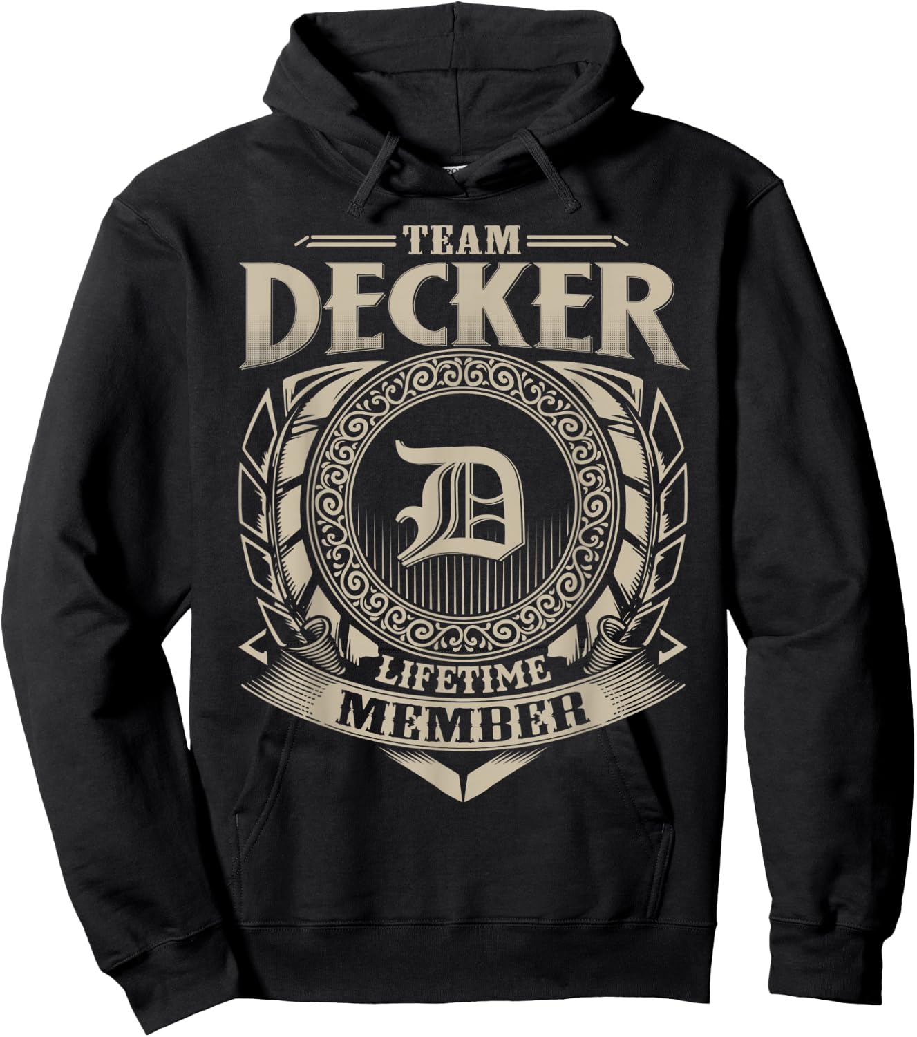 Team DECKER Lifetime Member Vintage DECKER Family Hoodie - Hoodie | Black