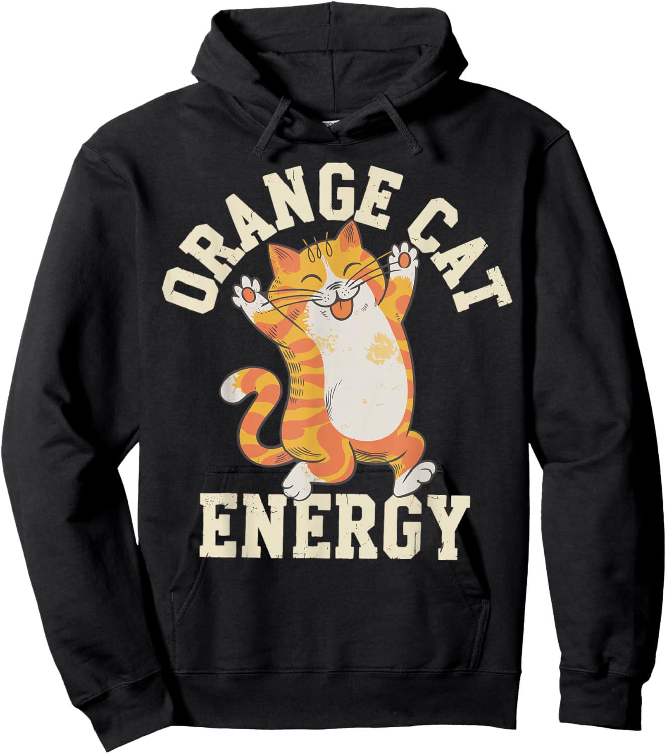 Orange Tabby Cat Orange Cat Energy Hoodie - Hoodie | Black